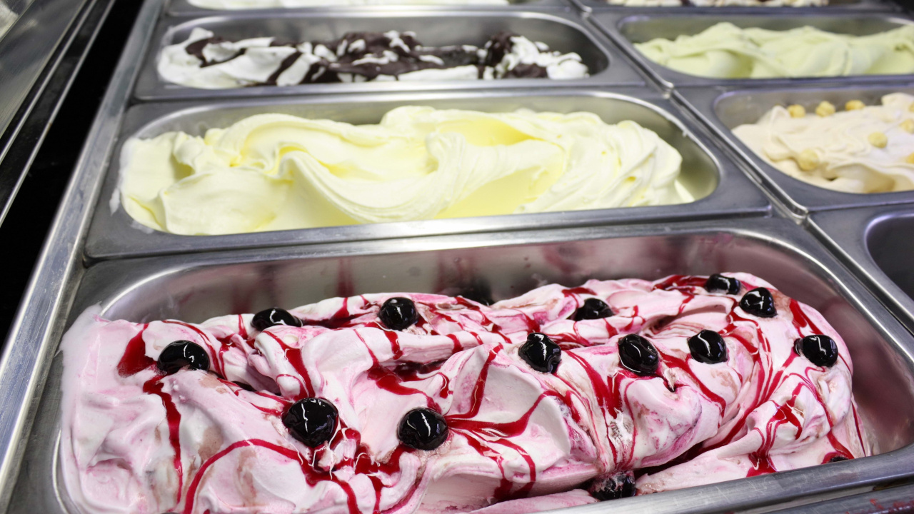 Обои пища, замороженный десерт, замороженный йогурт, сливки, замороженные десерты в разрешении 1280x720