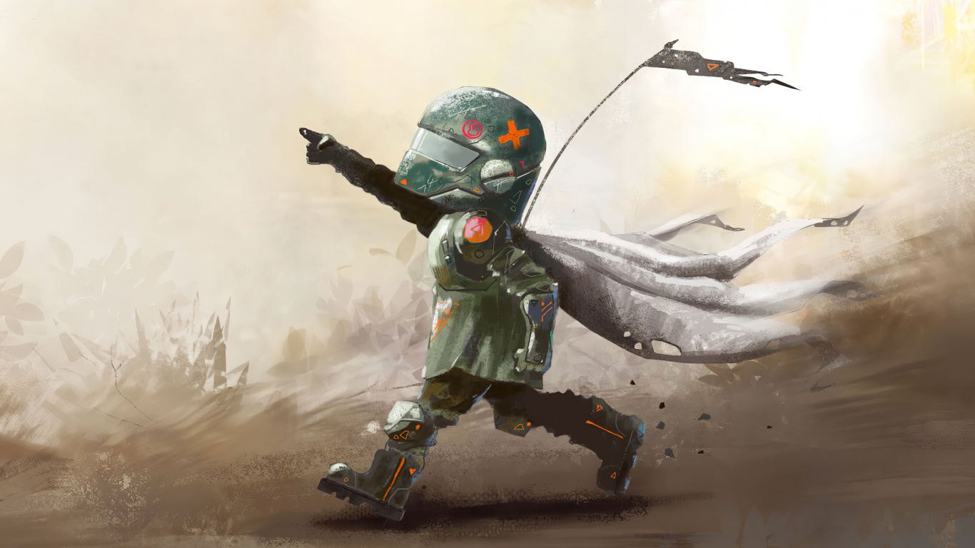 Обои вымышленный персонаж, иллюстрация, Боба Фетт, графический дизайн, арт в разрешении 1366x768