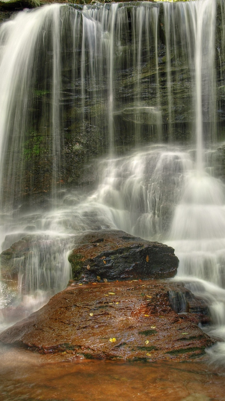 Обои водопад, водоем, гидроресурсы, природа, вода в разрешении 750x1334