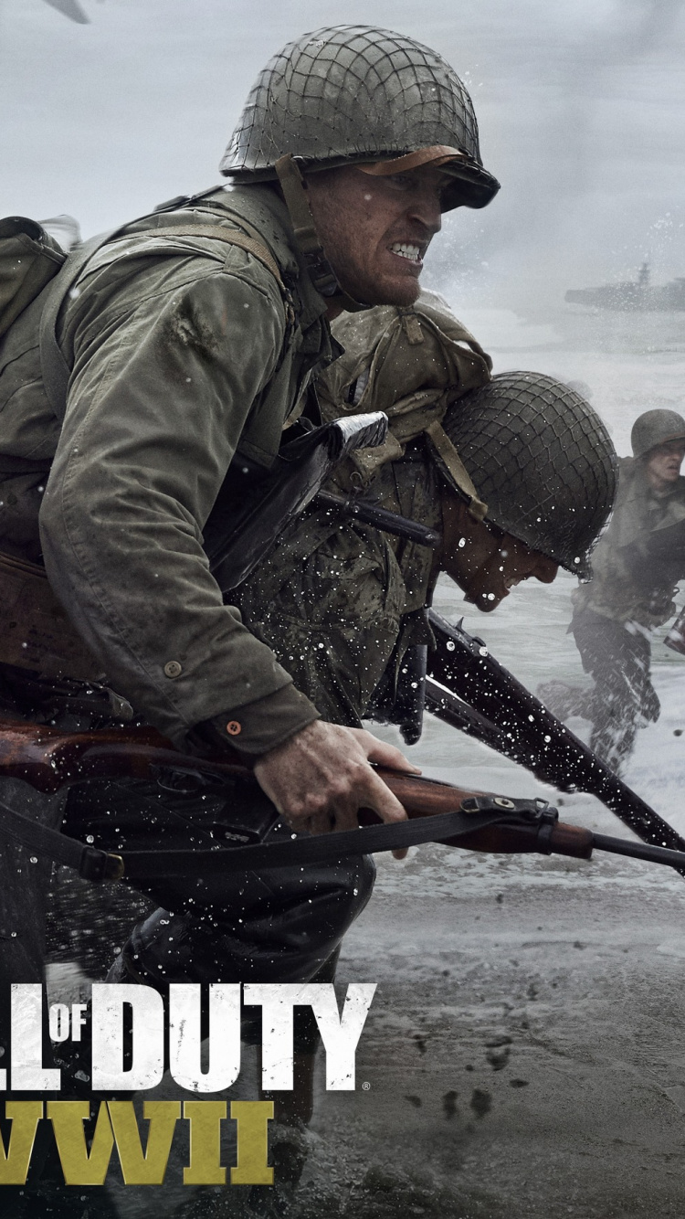 Обои служебный долг 2мв, Call of Duty WWII, солдат, армия, военнослужащие в разрешении 750x1334