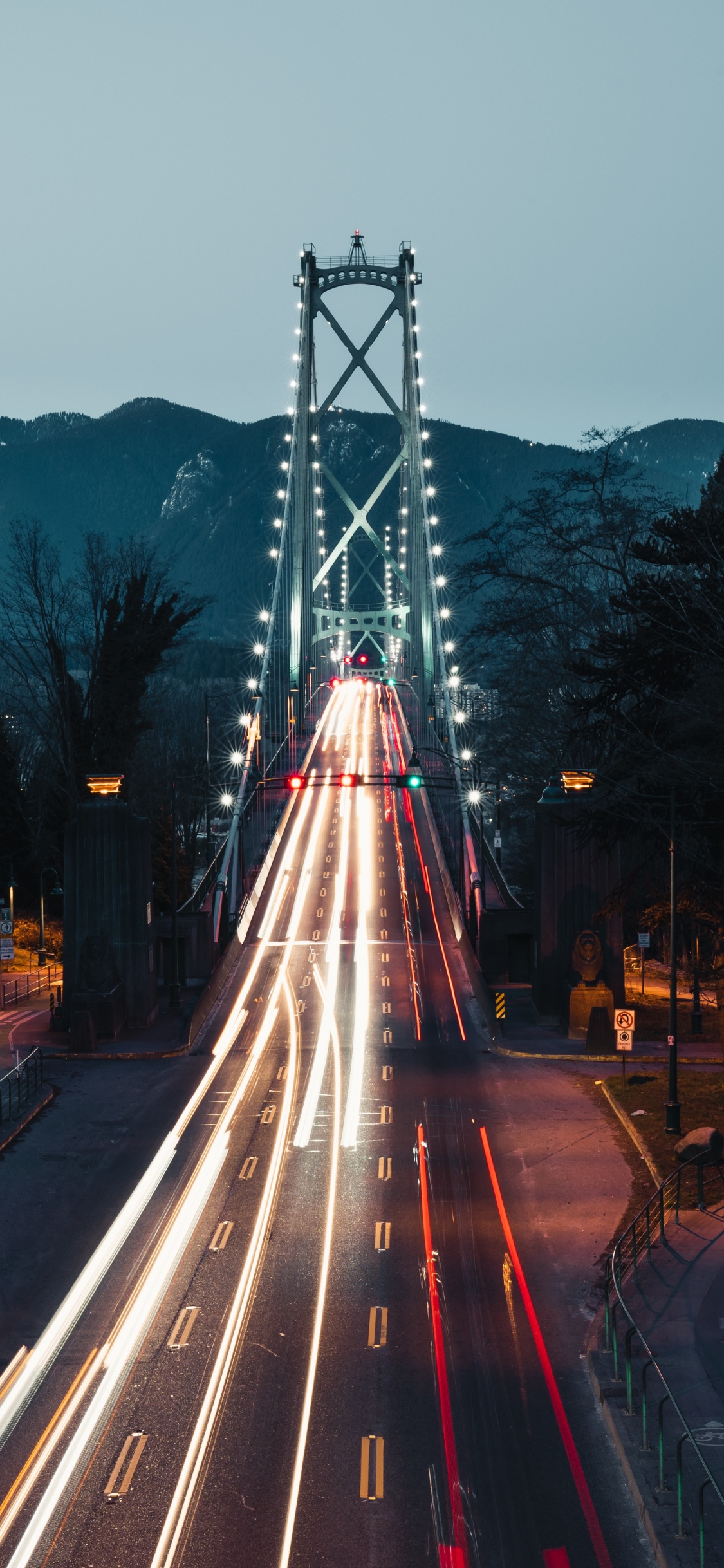 Обои мост Львиные ворота, мост Golden Gate, мост, ориентир, свет в разрешении 1125x2436