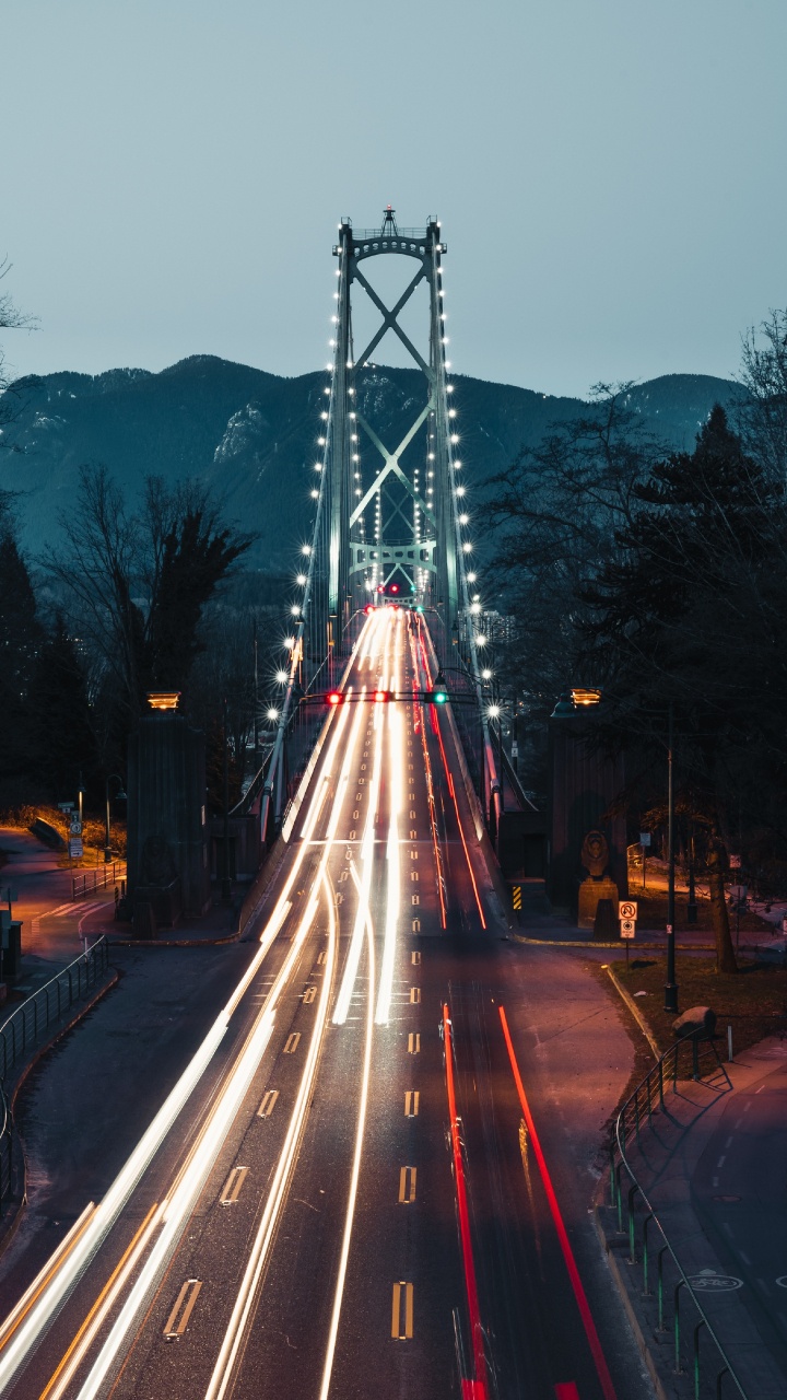Обои мост Львиные ворота, мост Golden Gate, мост, ориентир, свет в разрешении 720x1280