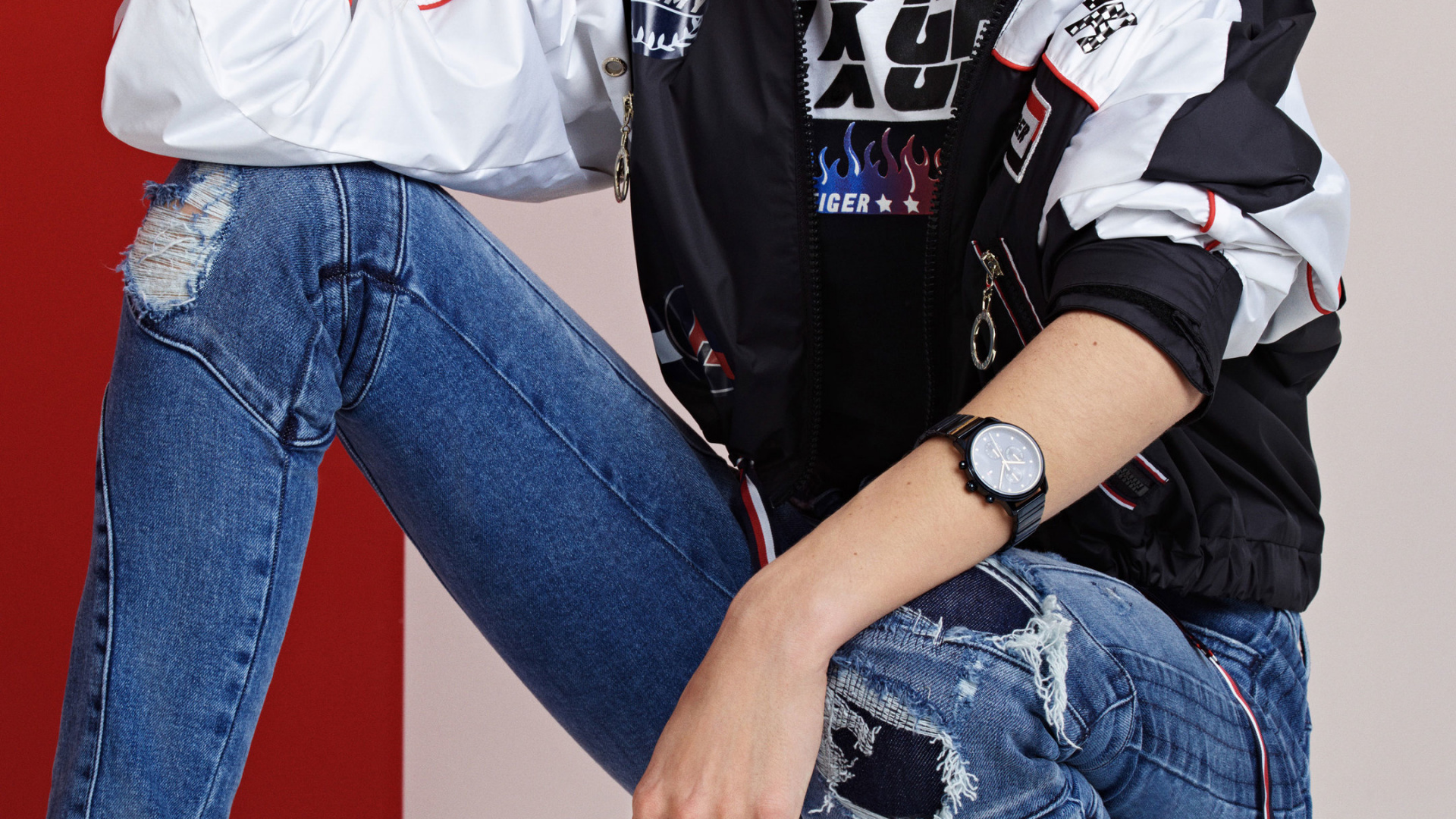 Обои Томми Хилфигер Джиджи Хадид, футболка, Томми Хилфигер, башмак, часы в разрешении 1920x1080