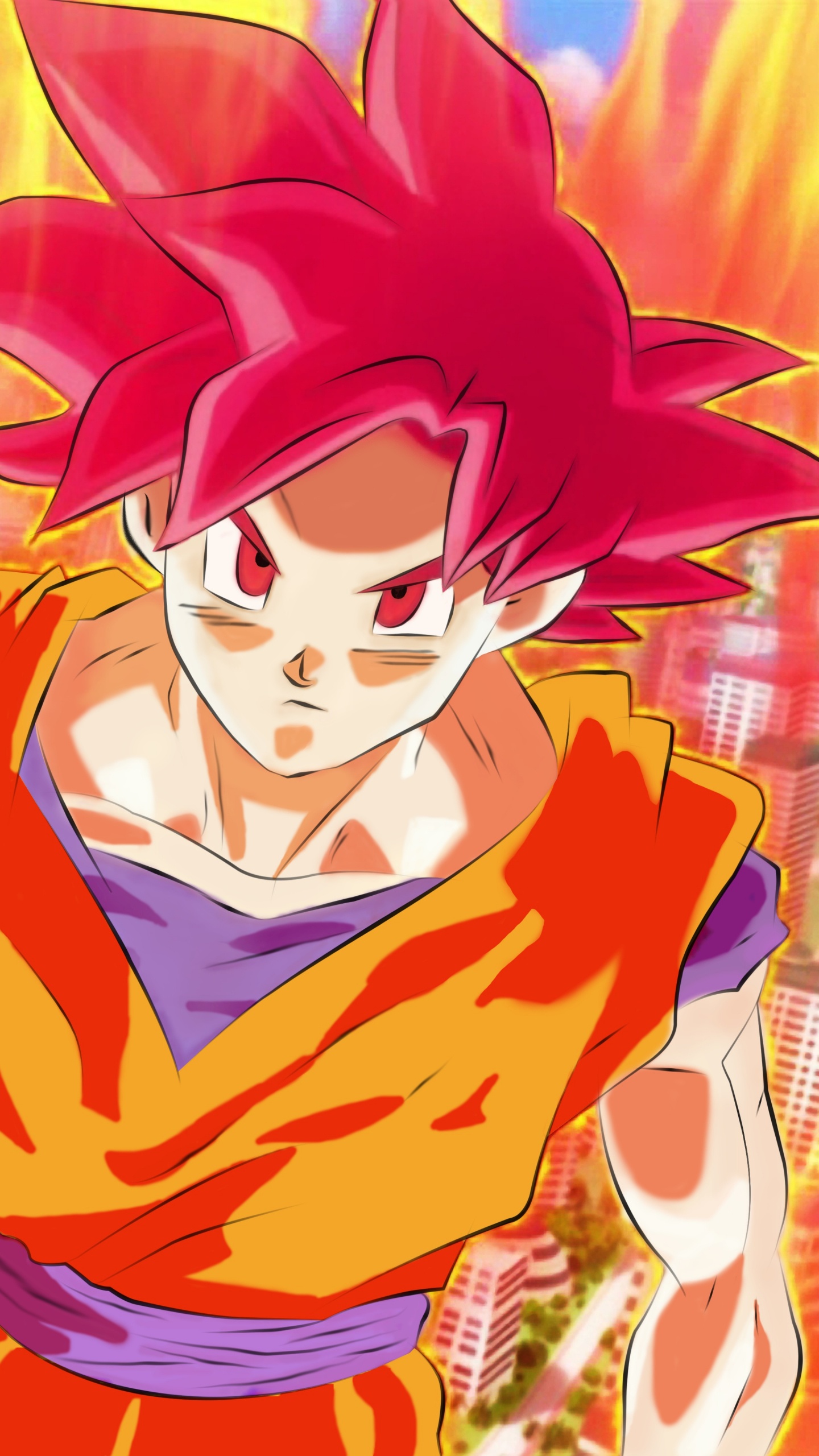 Обои гоку, Саян, Super Saiyan, Жемчуг дракона, аниме в разрешении 1440x2560