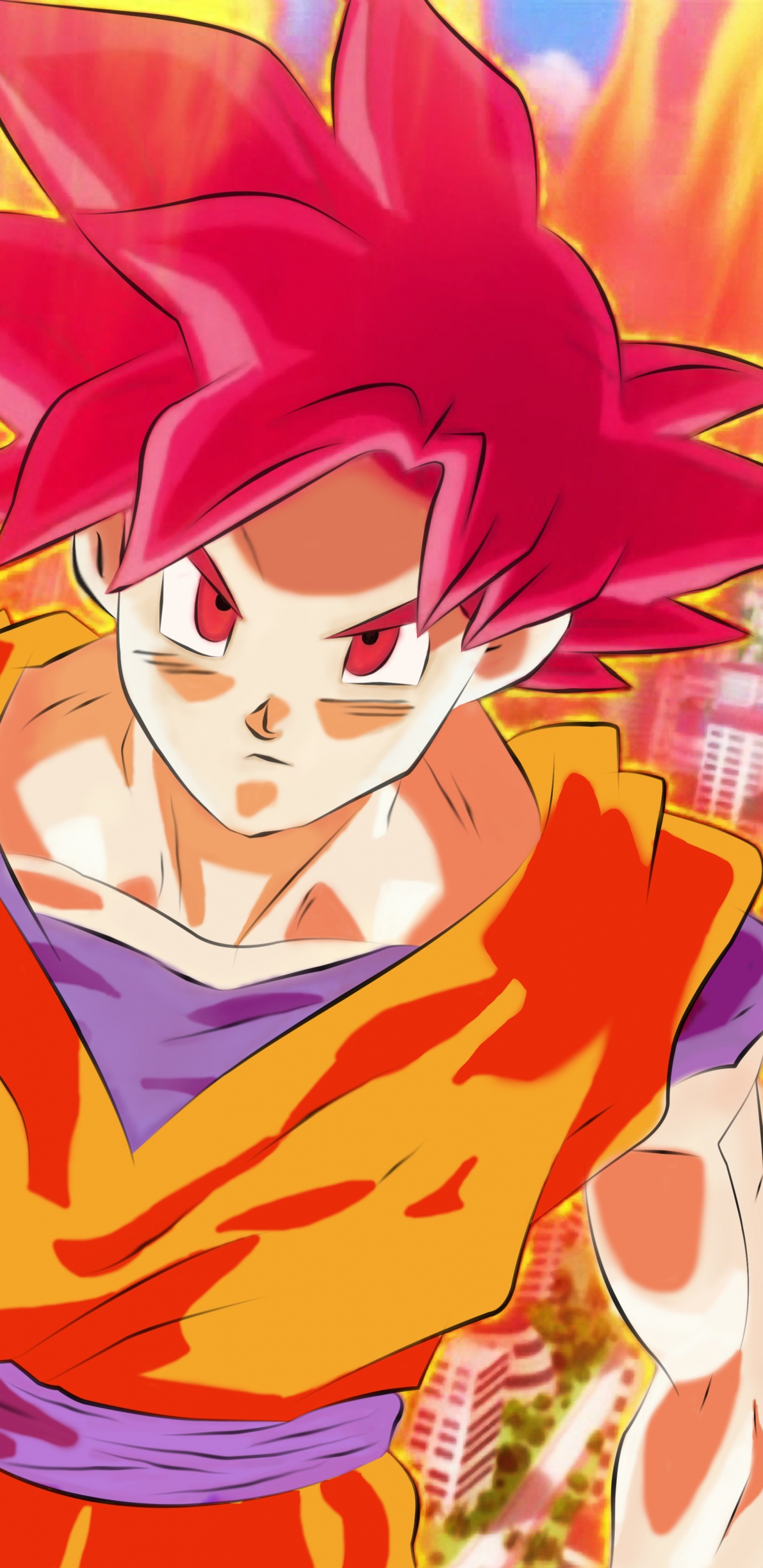 Обои гоку, Саян, Super Saiyan, Жемчуг дракона, аниме в разрешении 1440x2960