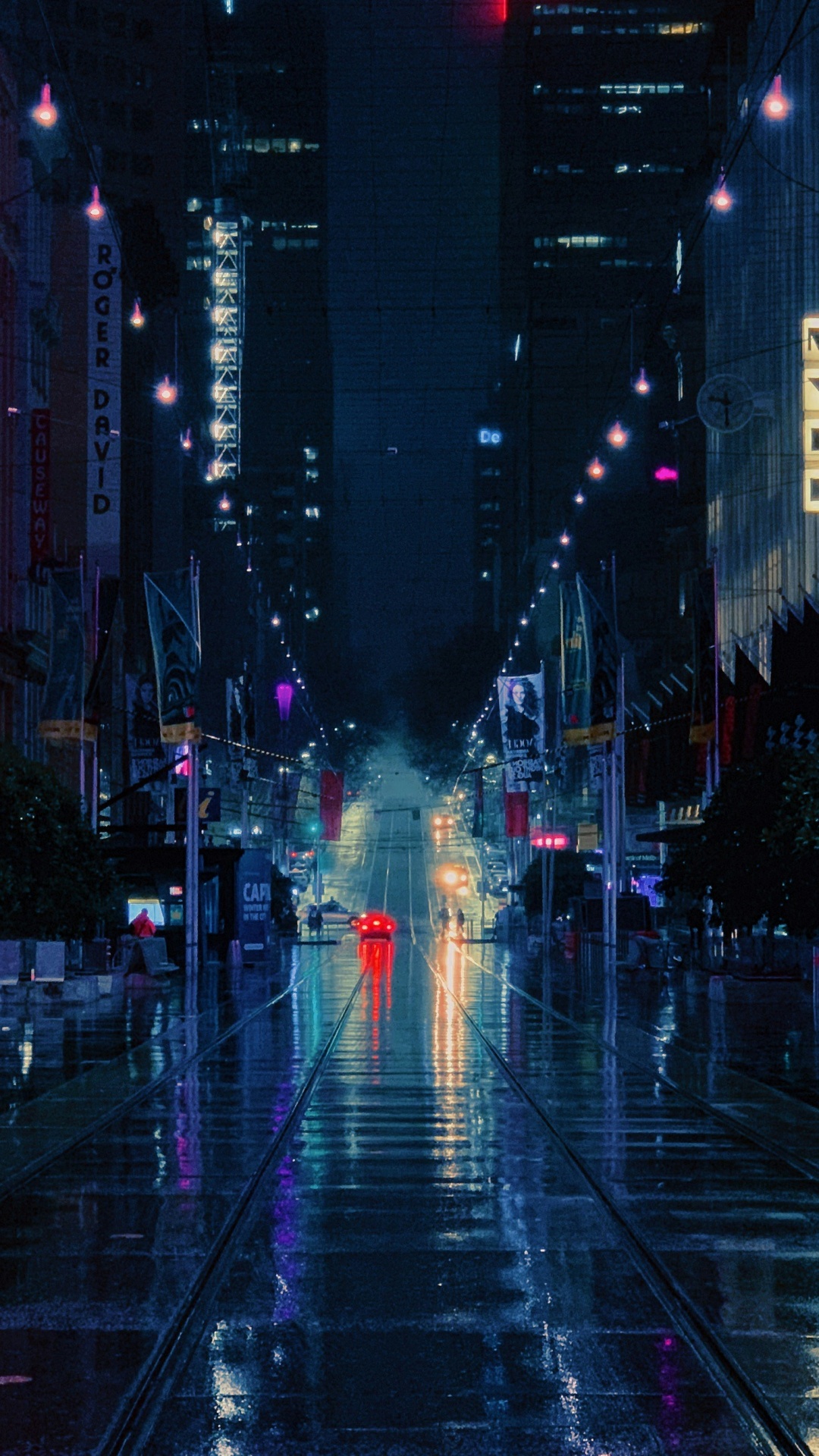 Обои город, городской пейзаж, постер, городской район, дорога в разрешении 1080x1920