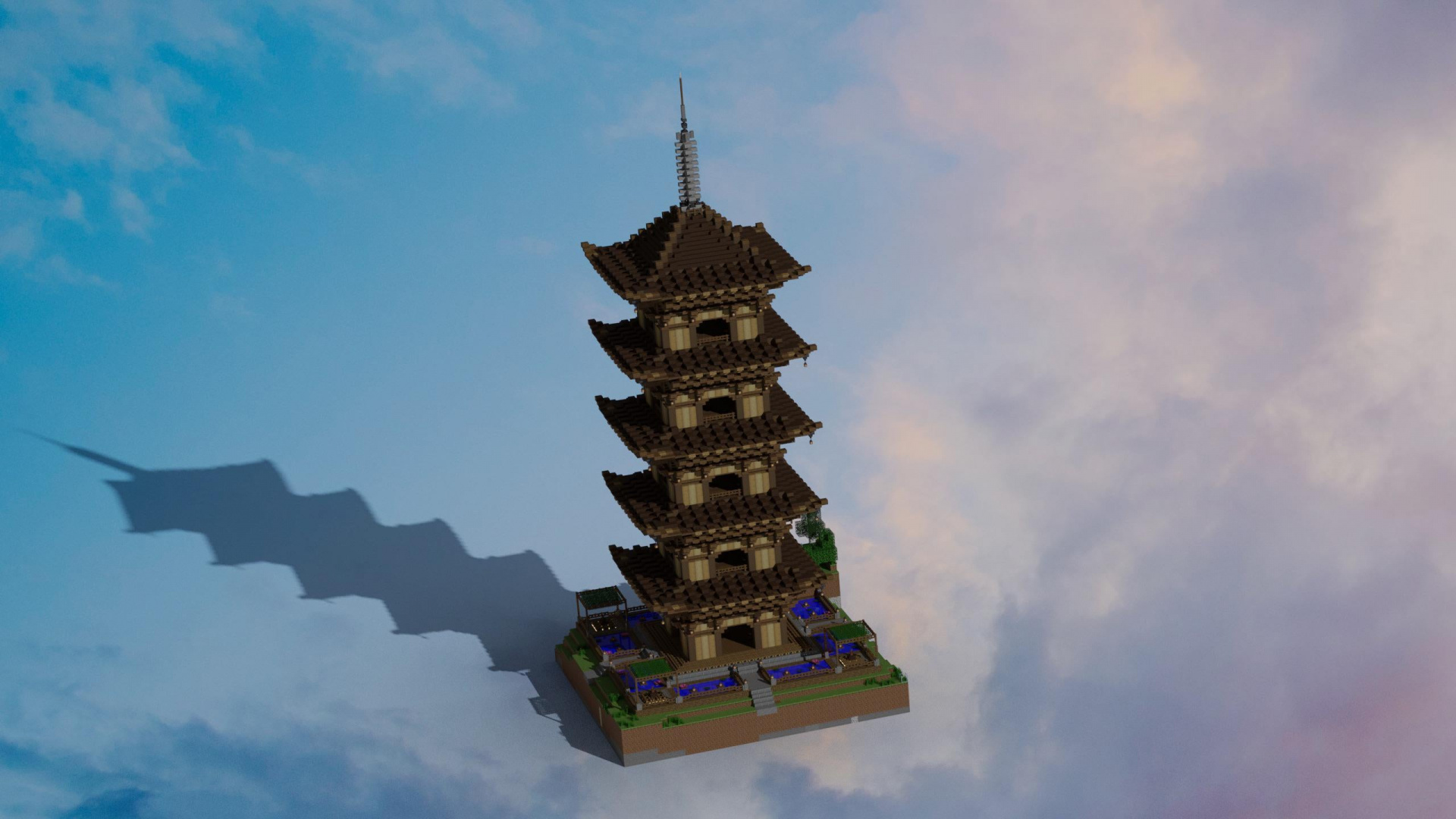 Обои ориентир, дневное время, китайская архитектура, пагода, фасад в разрешении 1920x1080