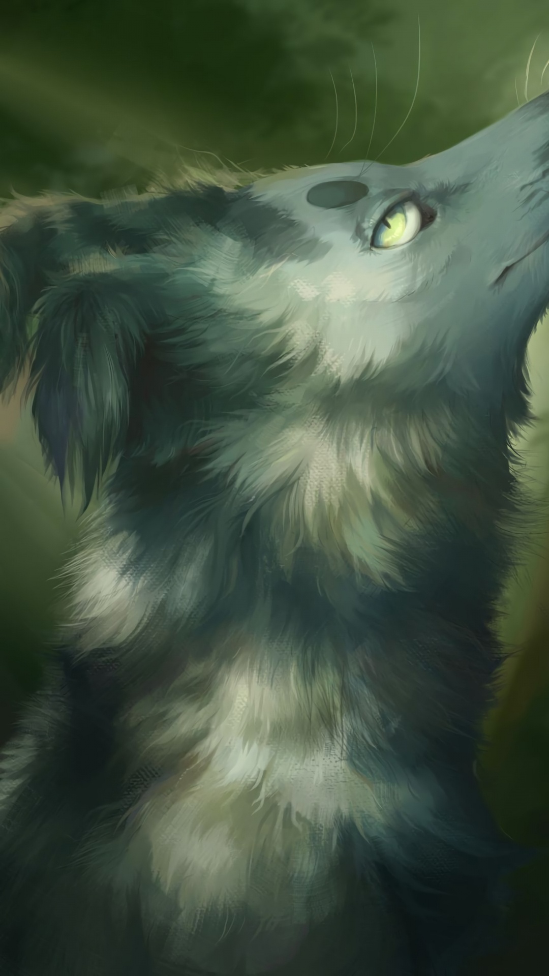 Обои морда, арт, крупный план, живая природа, эскиз в разрешении 1080x1920