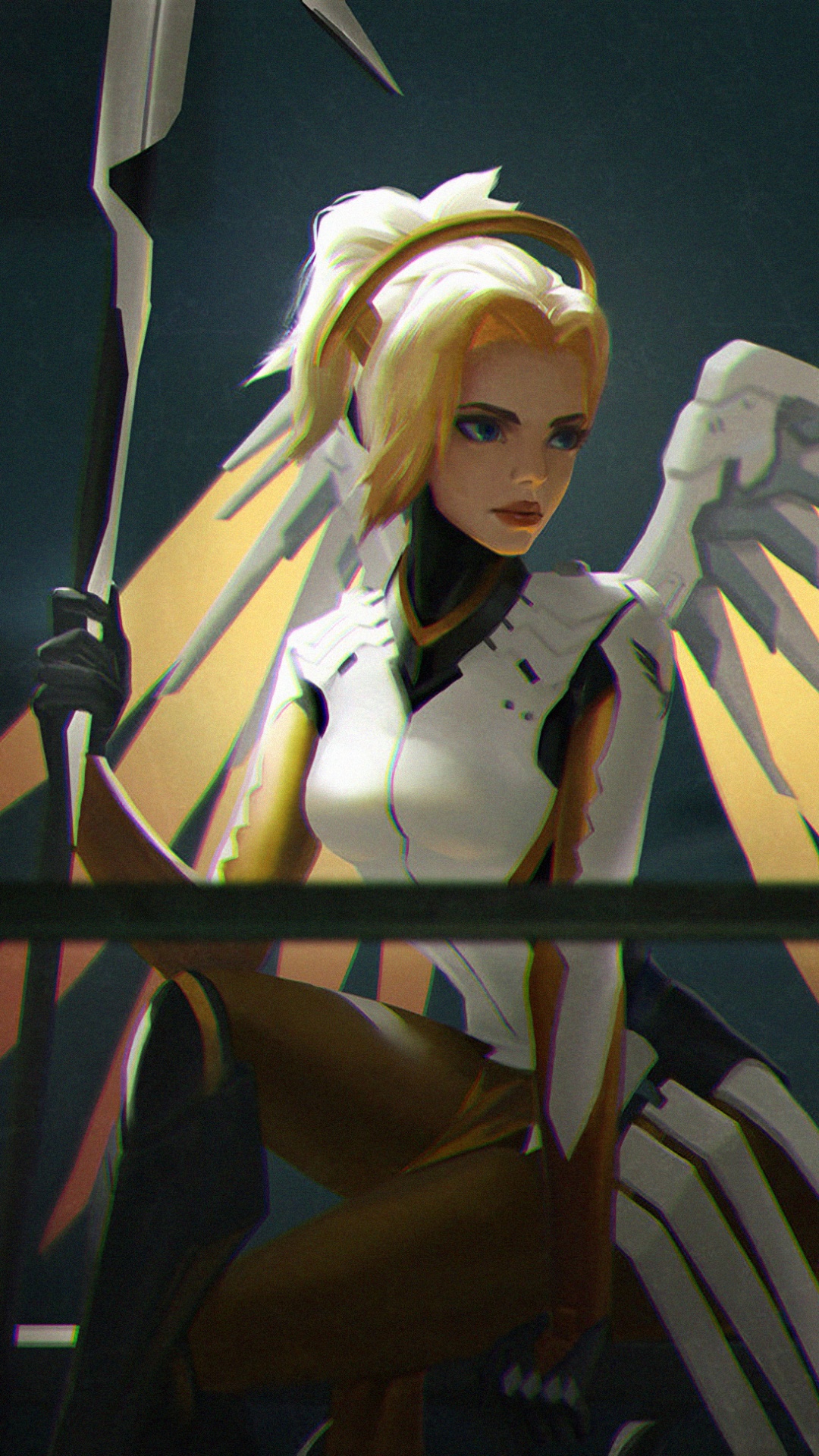 Обои Overwatch, милость, блондин, костюм, длинные волосы в разрешении 1080x1920