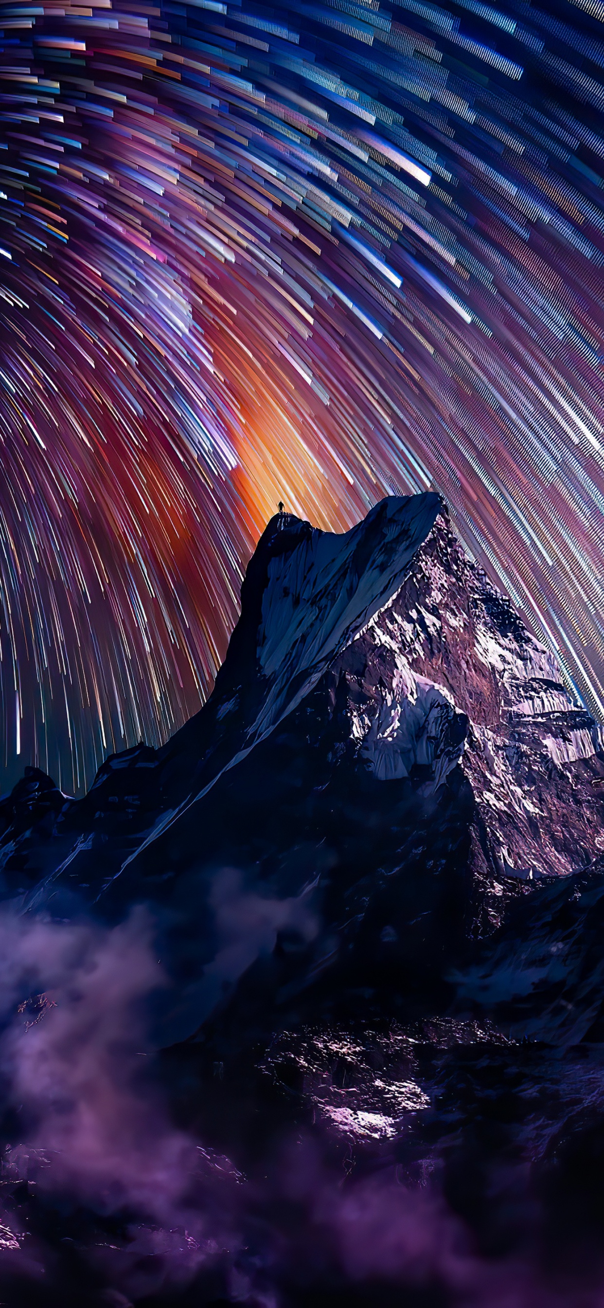 Обои ночь, ночное небо, атмосфера, мир, природный ландшафт в разрешении 1242x2688