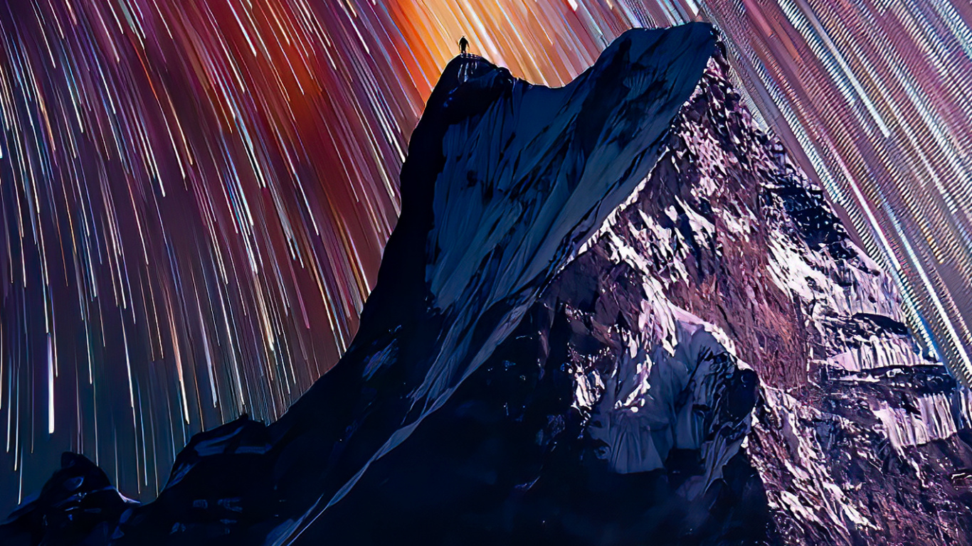 Обои ночь, ночное небо, атмосфера, мир, природный ландшафт в разрешении 1366x768