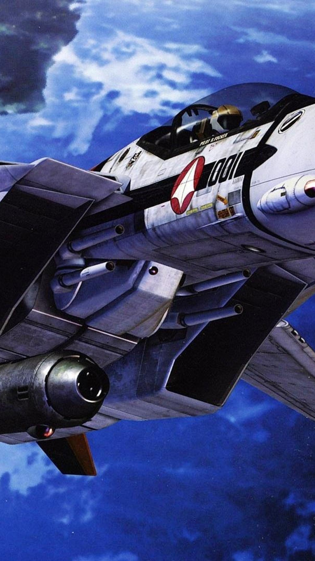 Обои VF-1 Valkyrie, макросс, космический аппарат, самолеты, воздушные силы в разрешении 1080x1920