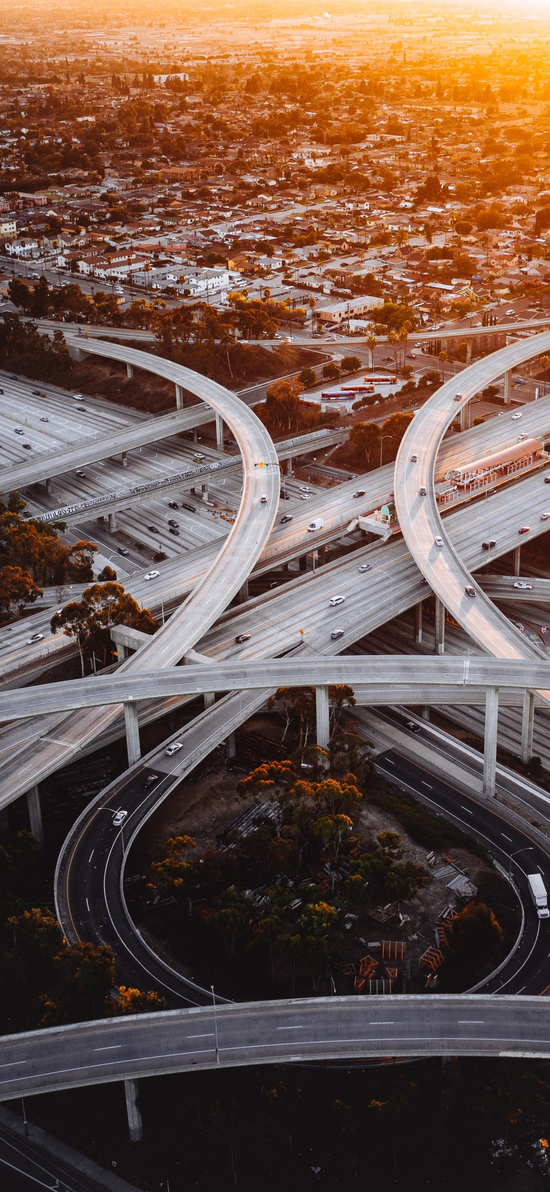 Обои транспортная инженерия, транспорт, инженерия, управление трафиком, Развязка Судьи Гарри Pregerson в разрешении 1125x2436