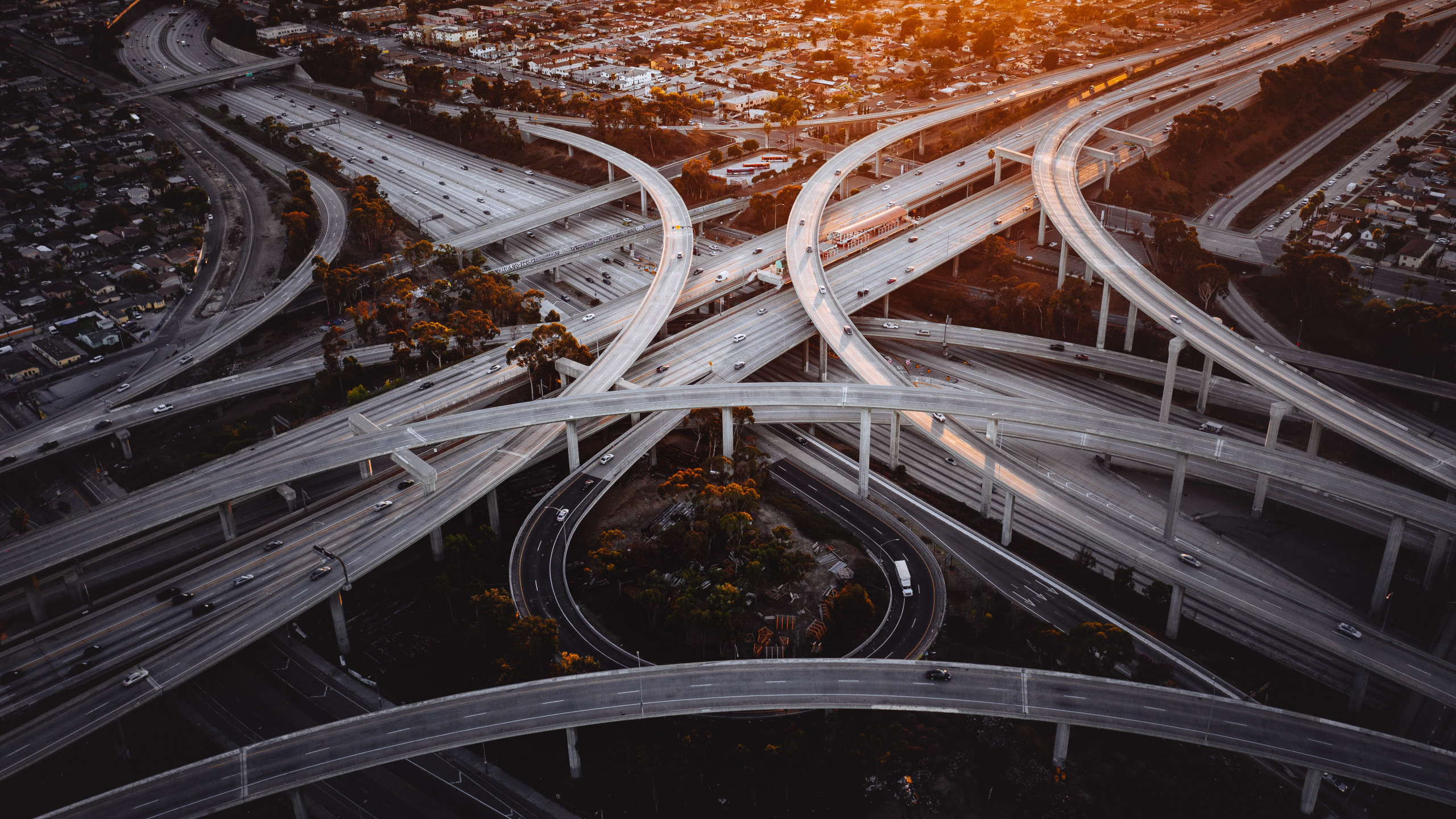 Обои транспортная инженерия, транспорт, инженерия, управление трафиком, Развязка Судьи Гарри Pregerson в разрешении 2560x1440