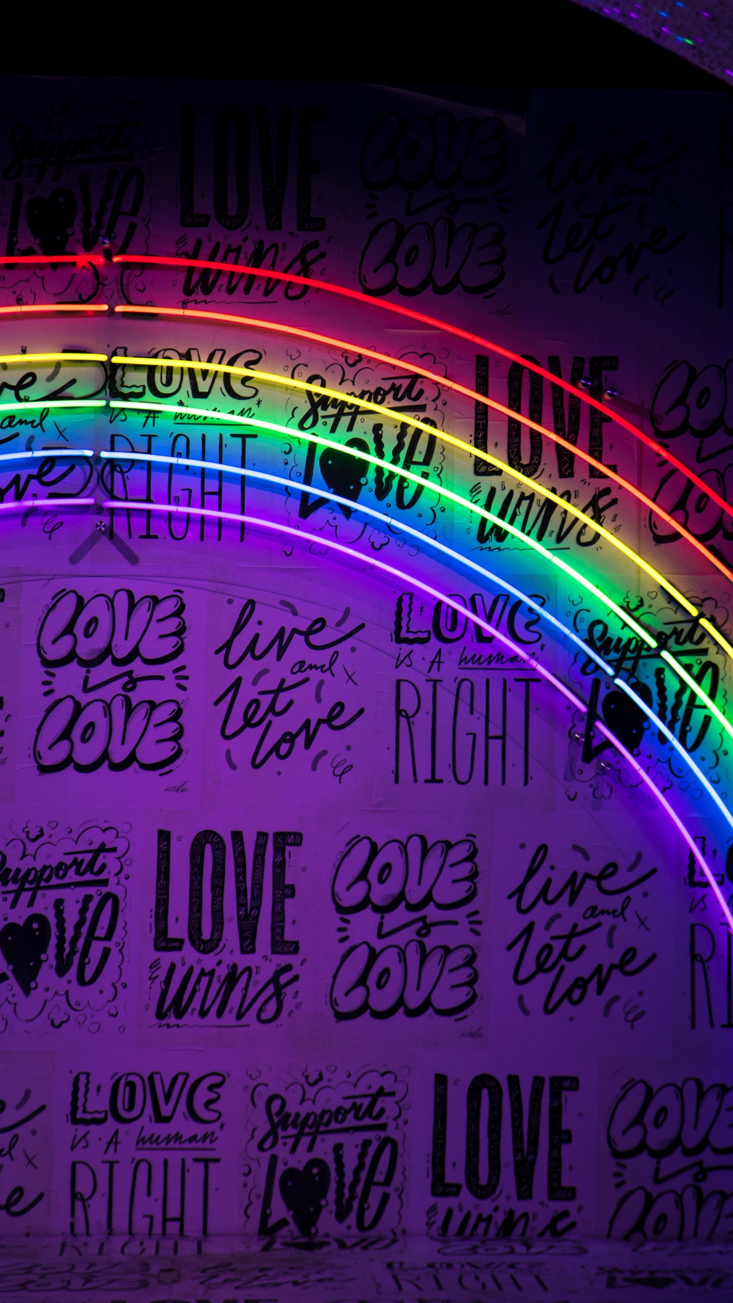 Обои пурпур, пурпурный цвет, электрик, неон, Визуальный эффект освещения в разрешении 1440x2560