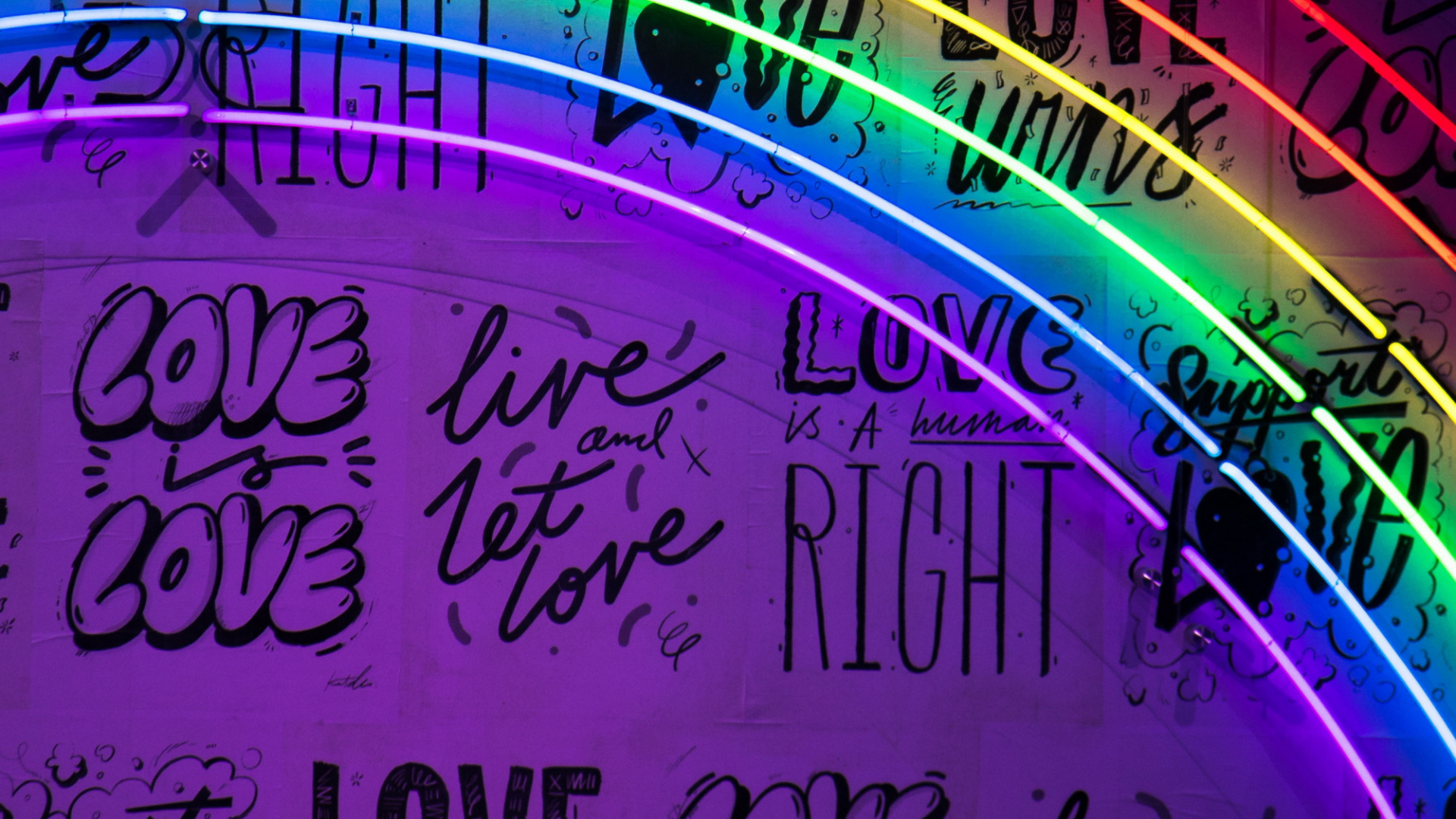 Обои пурпур, пурпурный цвет, электрик, неон, Визуальный эффект освещения в разрешении 1920x1080