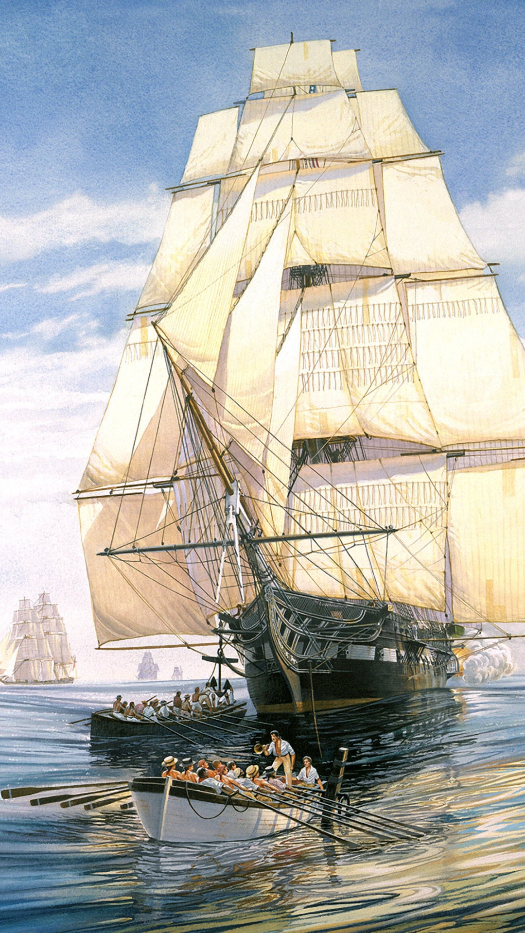 Обои парусник, лодка, мореплавание, парусная шлюпка, судно в разрешении 1080x1920