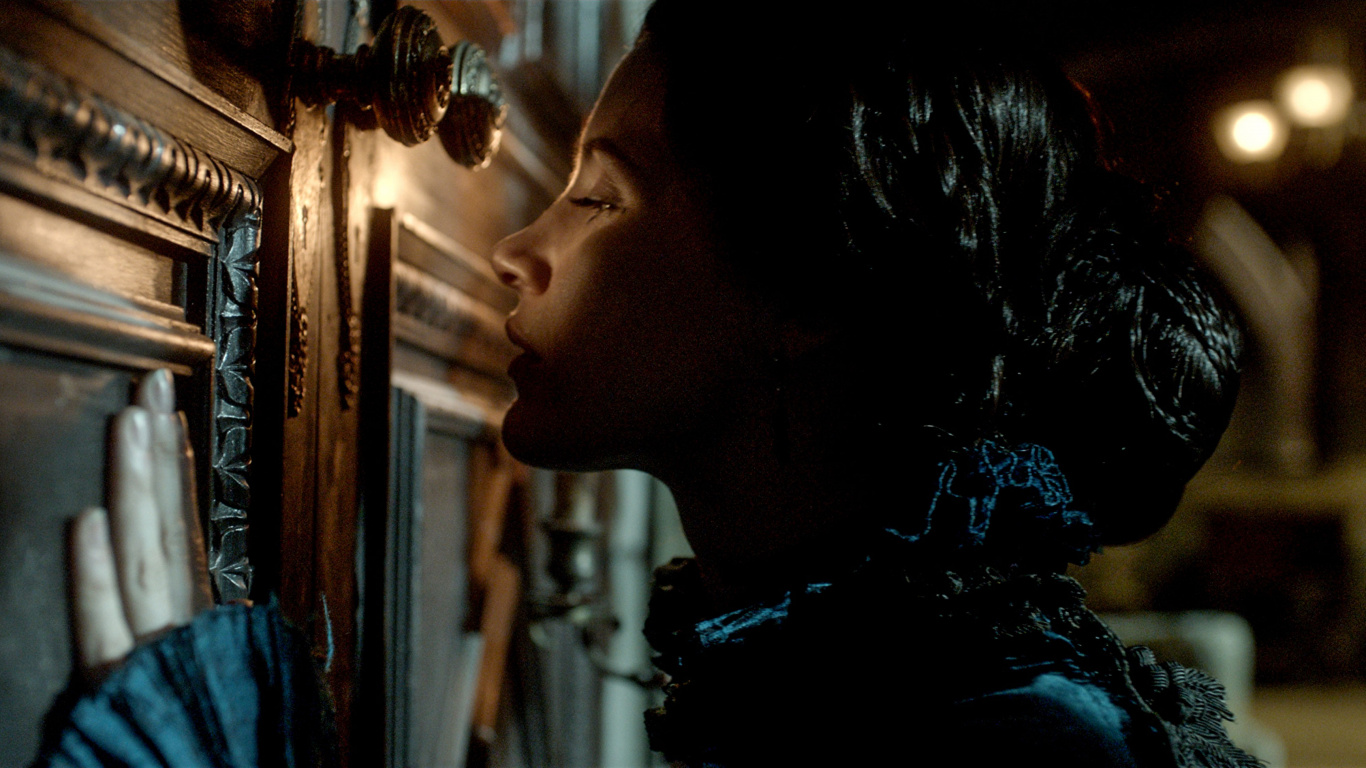 Обои Джессика Честейн Багровый пик, Леди Люсиль Шарп, Сэр Томас Шарп, Allerdale Зале, человек в разрешении 1366x768