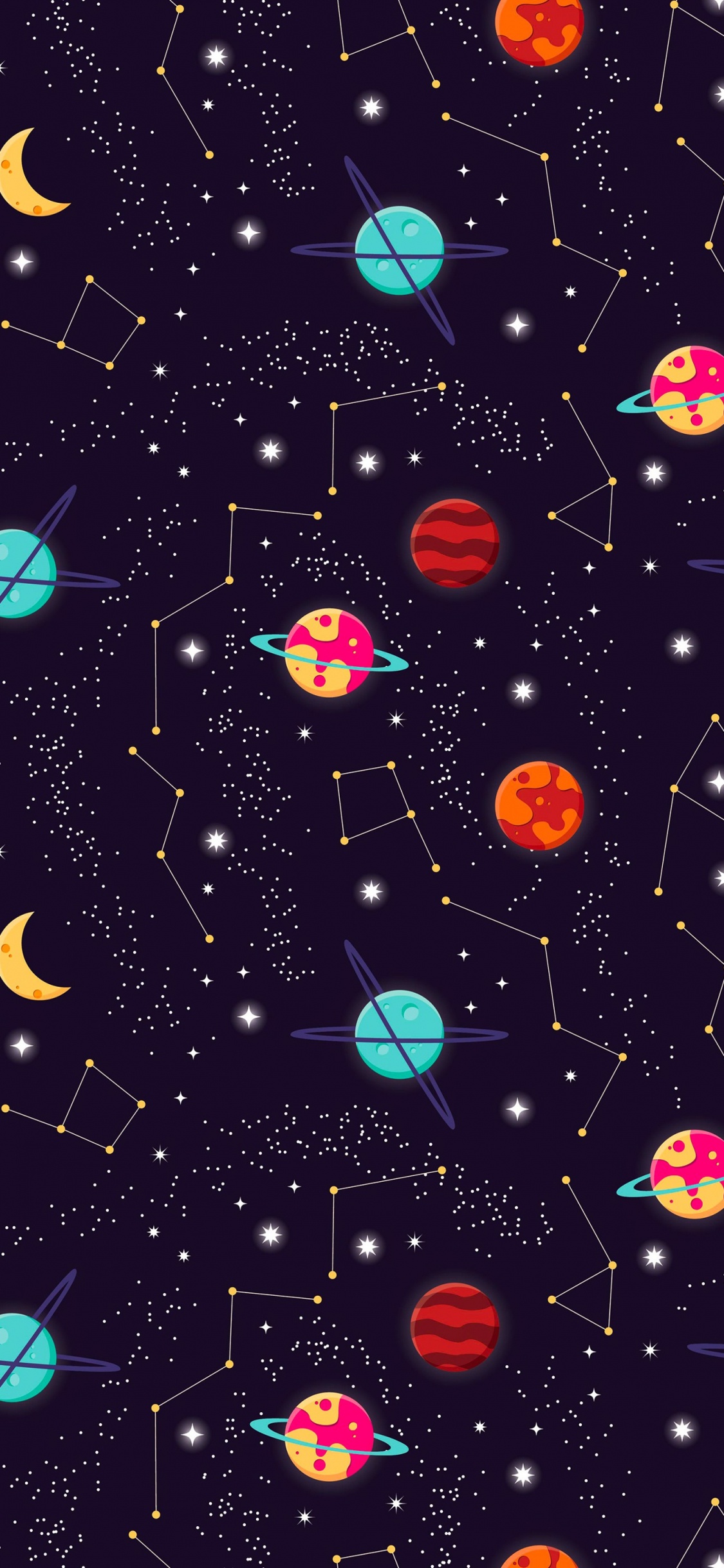 Обои Галактика, свет, природа, арт, астрономический объект в разрешении 1125x2436