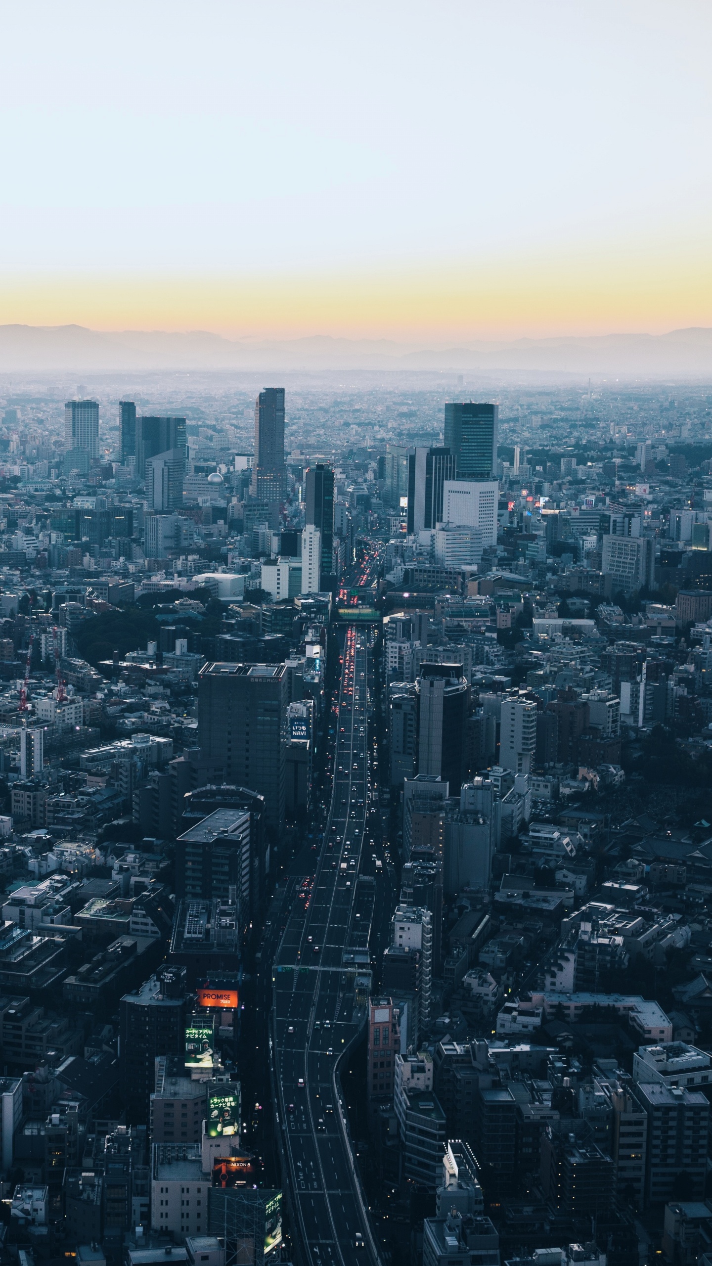 Обои городской пейзаж, городской район, город, метрополия, линия горизонта в разрешении 1440x2560