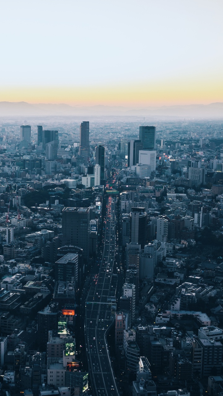 Обои городской пейзаж, городской район, город, метрополия, линия горизонта в разрешении 720x1280