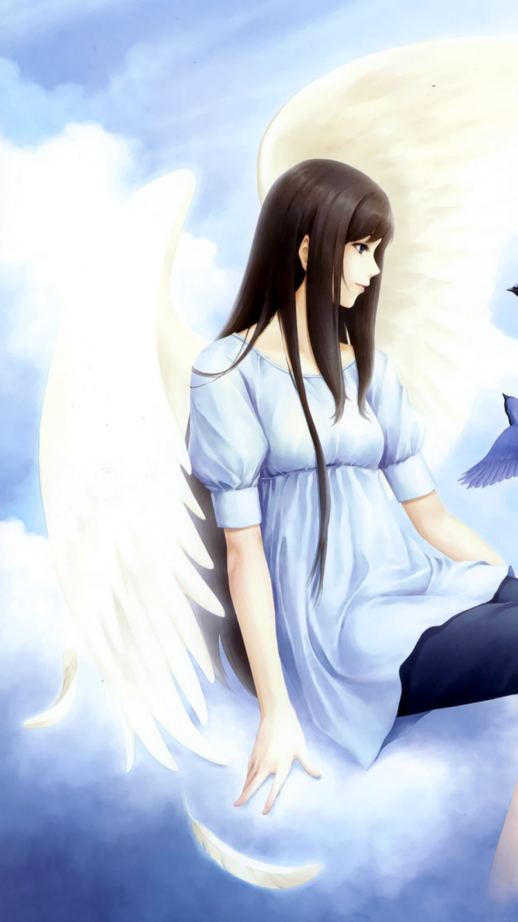 Обои облако, анимация, облака, небо, синий в разрешении 750x1334