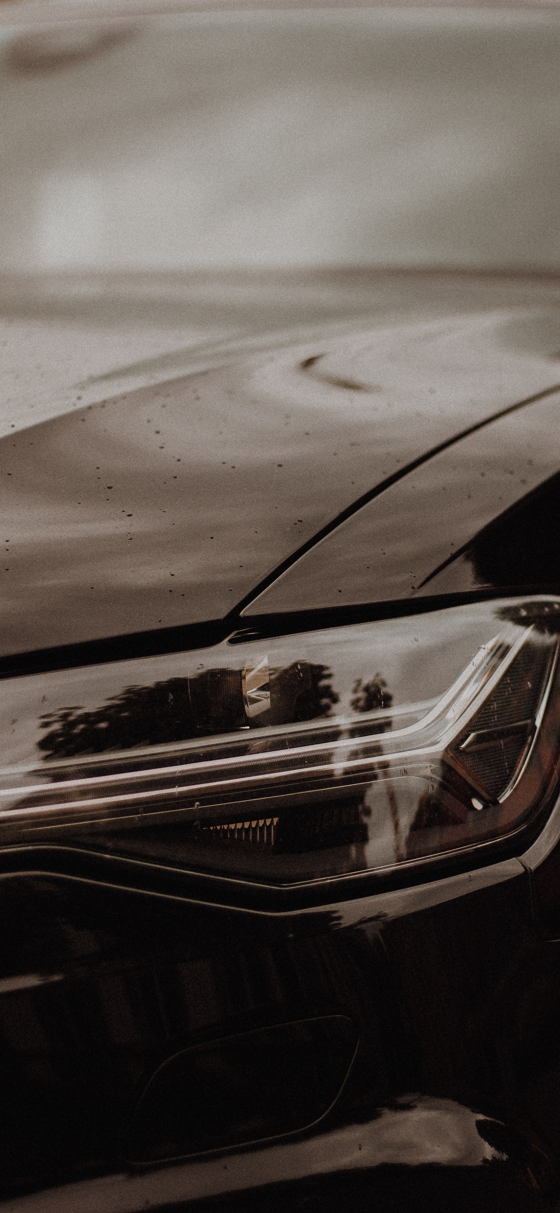 Обои audi rs 6, фара, audi, черный, автомобильное освещение в разрешении 1125x2436