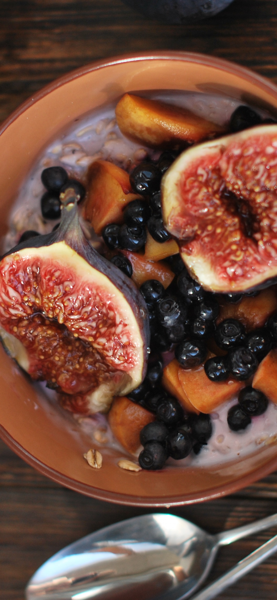 Обои завтрак, Общие фиг, фрукты, цинковая смородина, блюда в разрешении 1125x2436