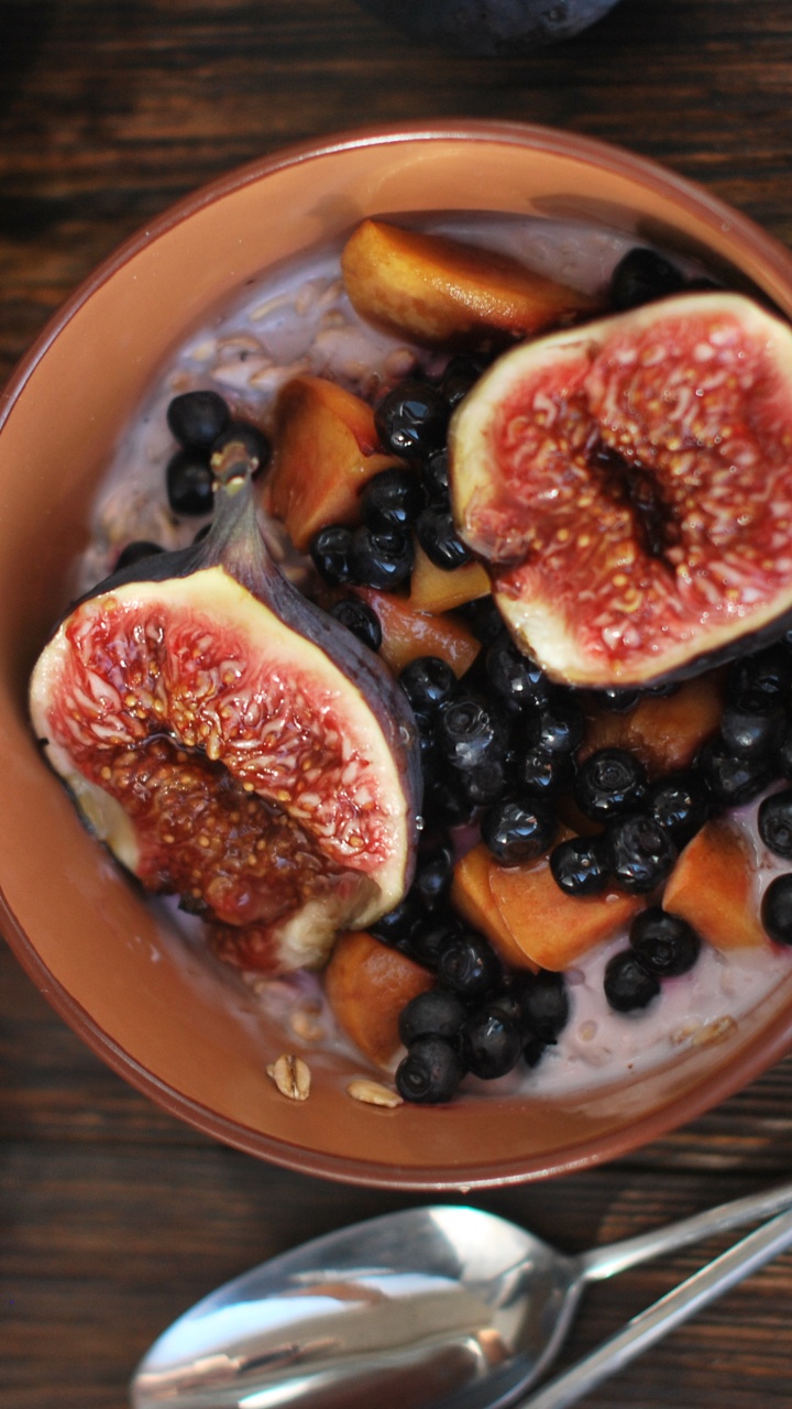 Обои завтрак, Общие фиг, фрукты, цинковая смородина, блюда в разрешении 720x1280