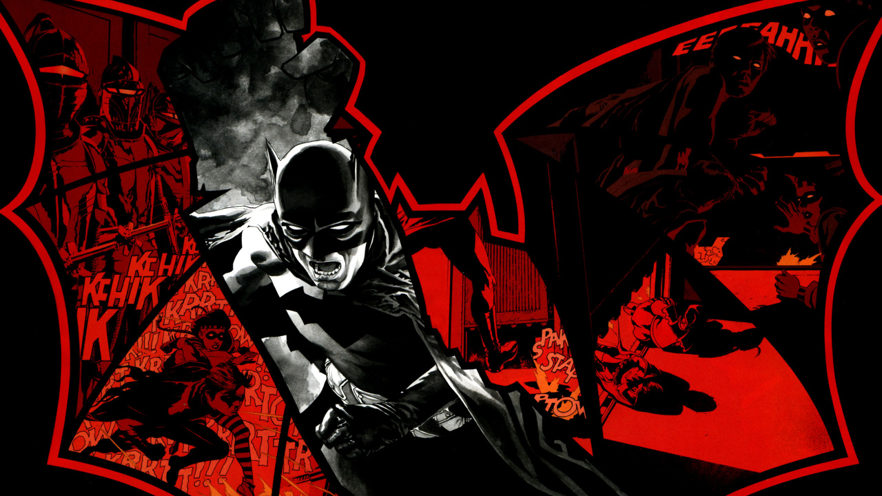 Обои Бэтмен, комиксы dc, графический дизайн, иллюстрация, суперзлодей в разрешении 1280x720