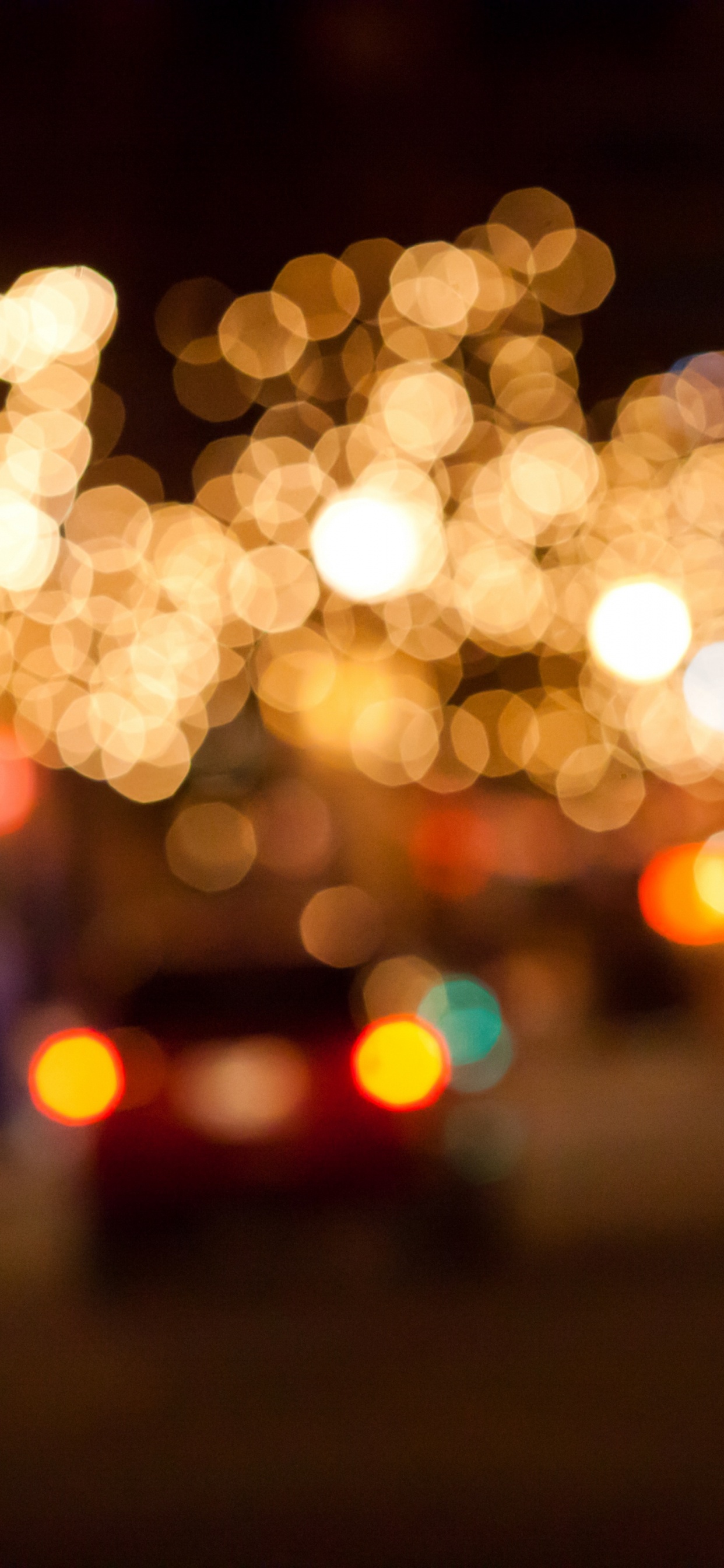 Обои ночь, свет, освещение, Рождественские украшения, андроид в разрешении 1242x2688