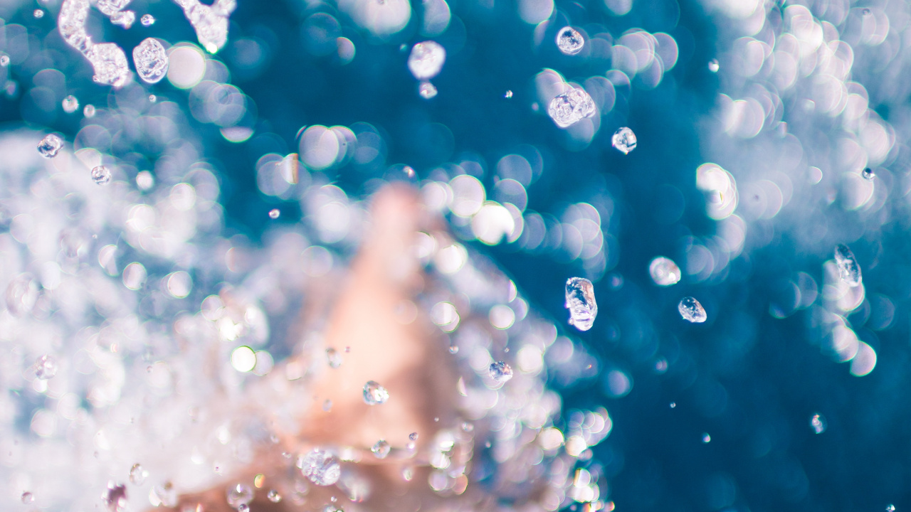 Обои вода, синий, жидкость пузырь, бирюза, облако в разрешении 1280x720