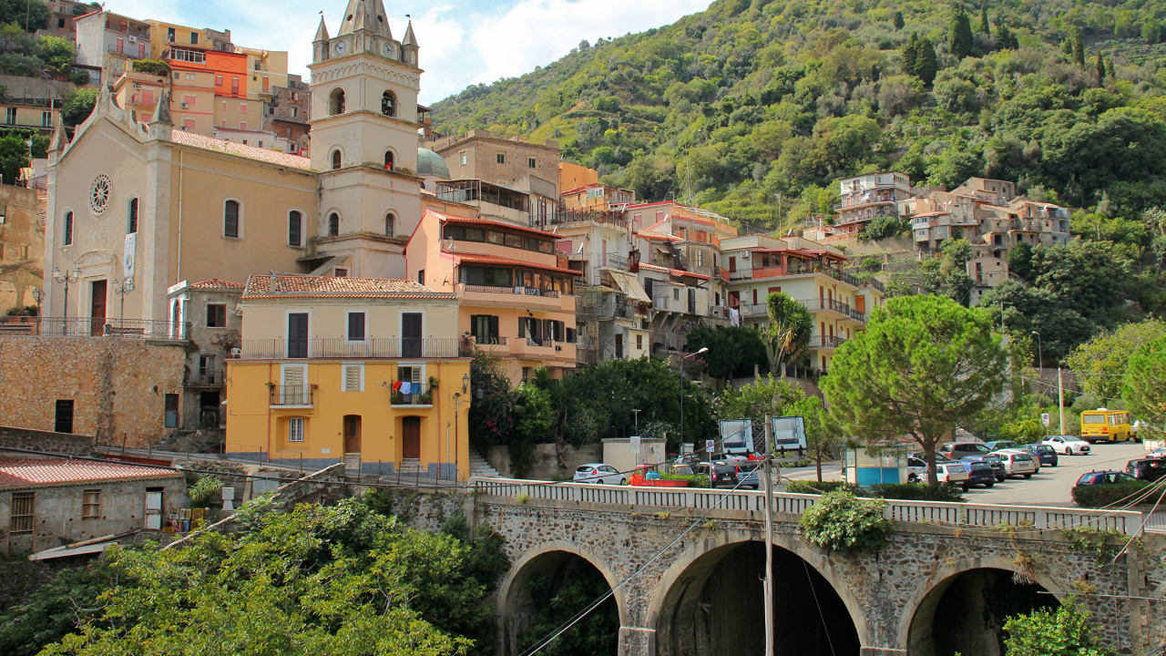 Обои город, городок, деревня, горная деревня, здание в разрешении 1280x720