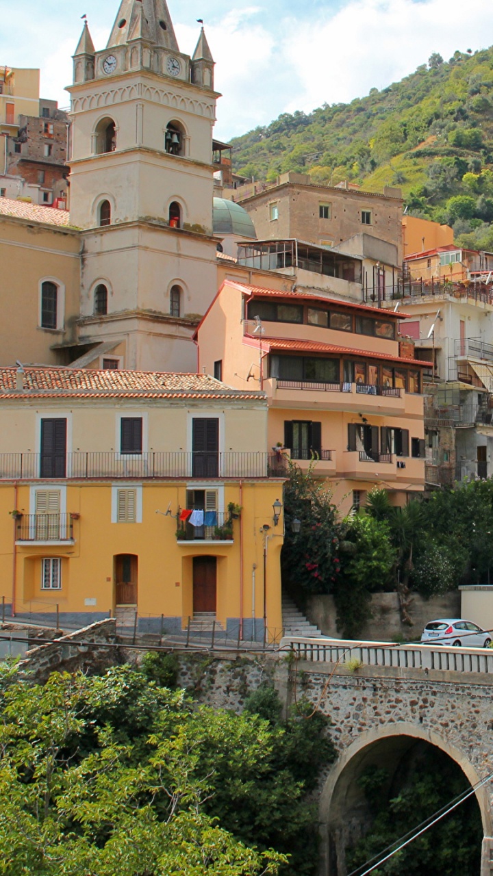 Обои город, городок, деревня, горная деревня, здание в разрешении 720x1280