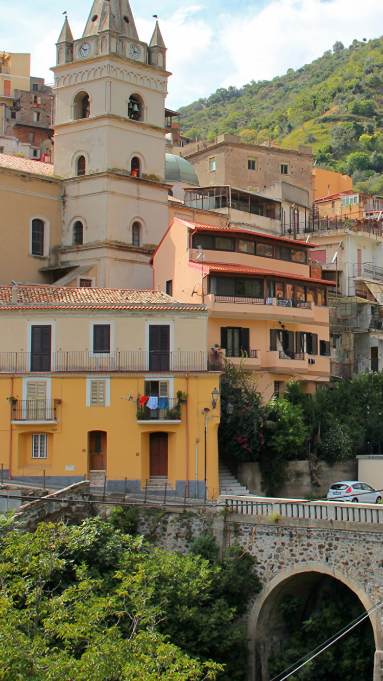 Обои город, городок, деревня, горная деревня, здание в разрешении 750x1334