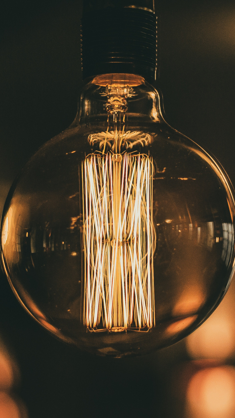 Обои Лампа накаливания, свет, светодиодные лампы, освещение, светоизлучающий диод в разрешении 750x1334