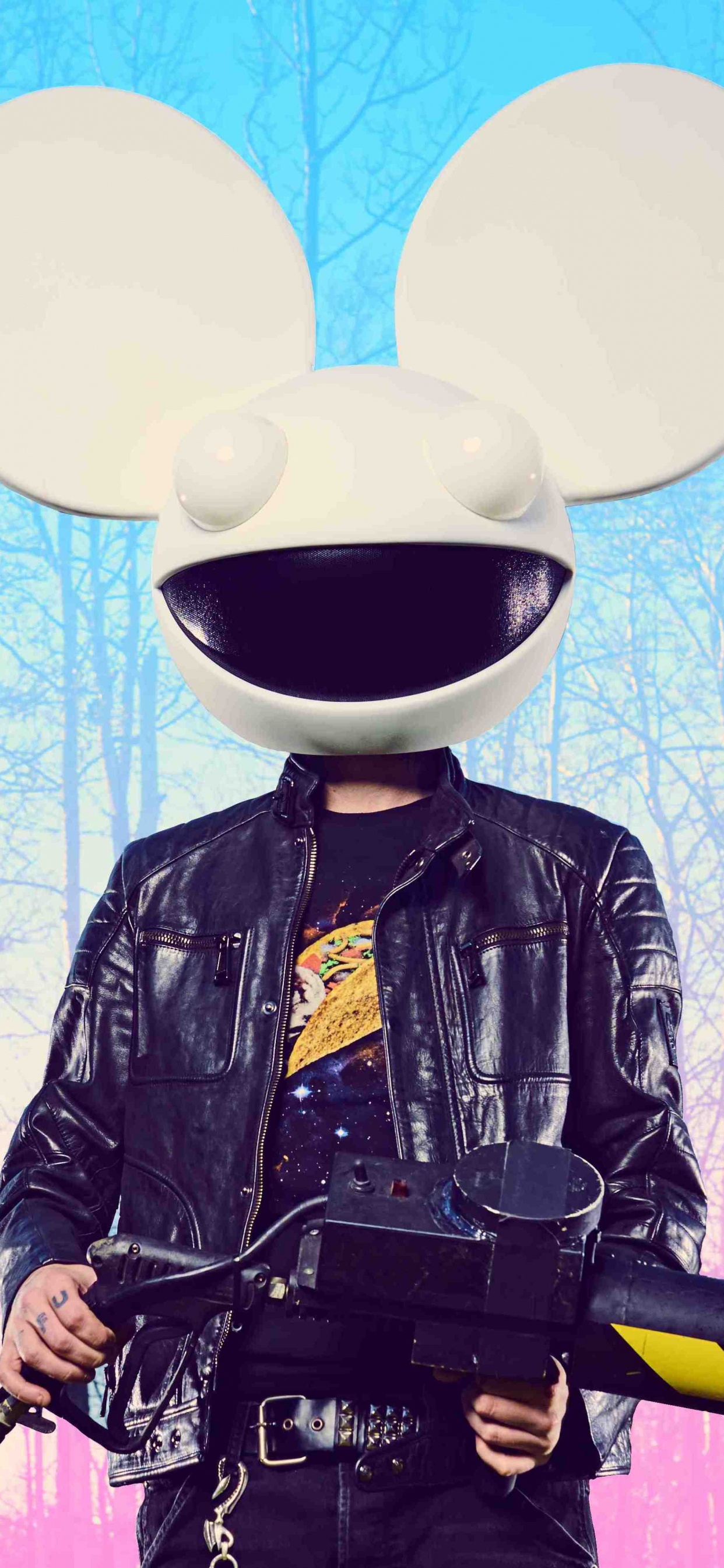 Обои электронная танцевальная музыка, мультфильм, иллюстрация, анимация, стиль в разрешении 1242x2688