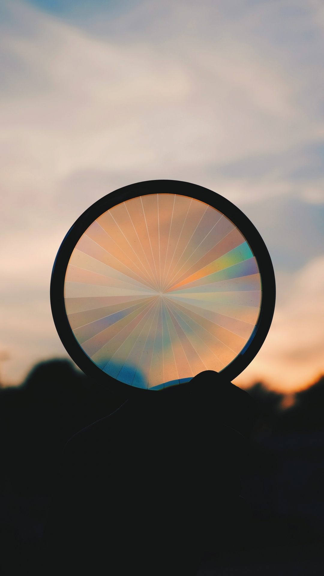 Обои закат, облако, горизонт, круг, восход солнца в разрешении 1080x1920