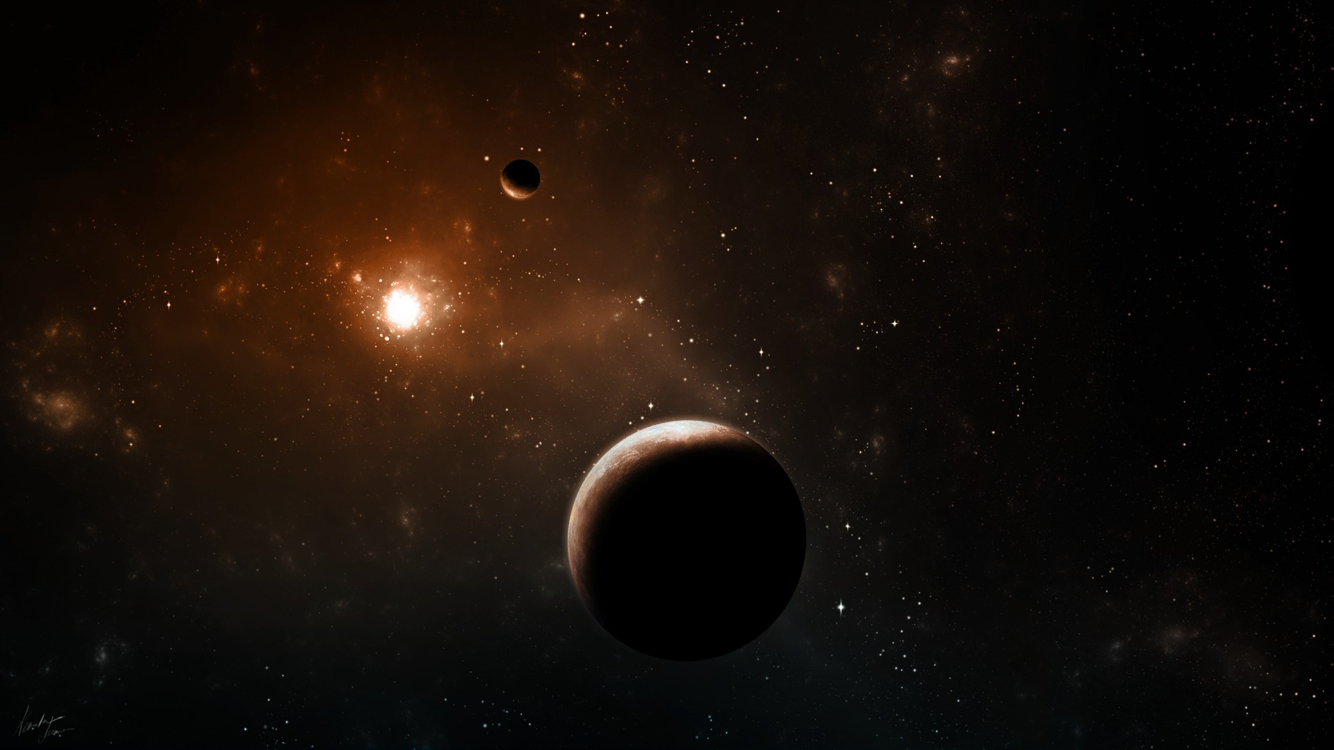 Обои космическое пространство, астрономический объект, атмосфера, планета, Астрономия в разрешении 1920x1080