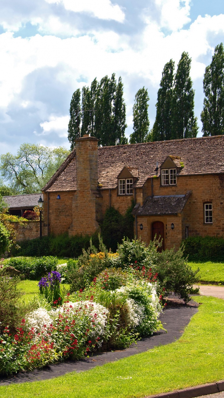 Обои коттедж, сад, свойство, родина, Хаус в разрешении 720x1280