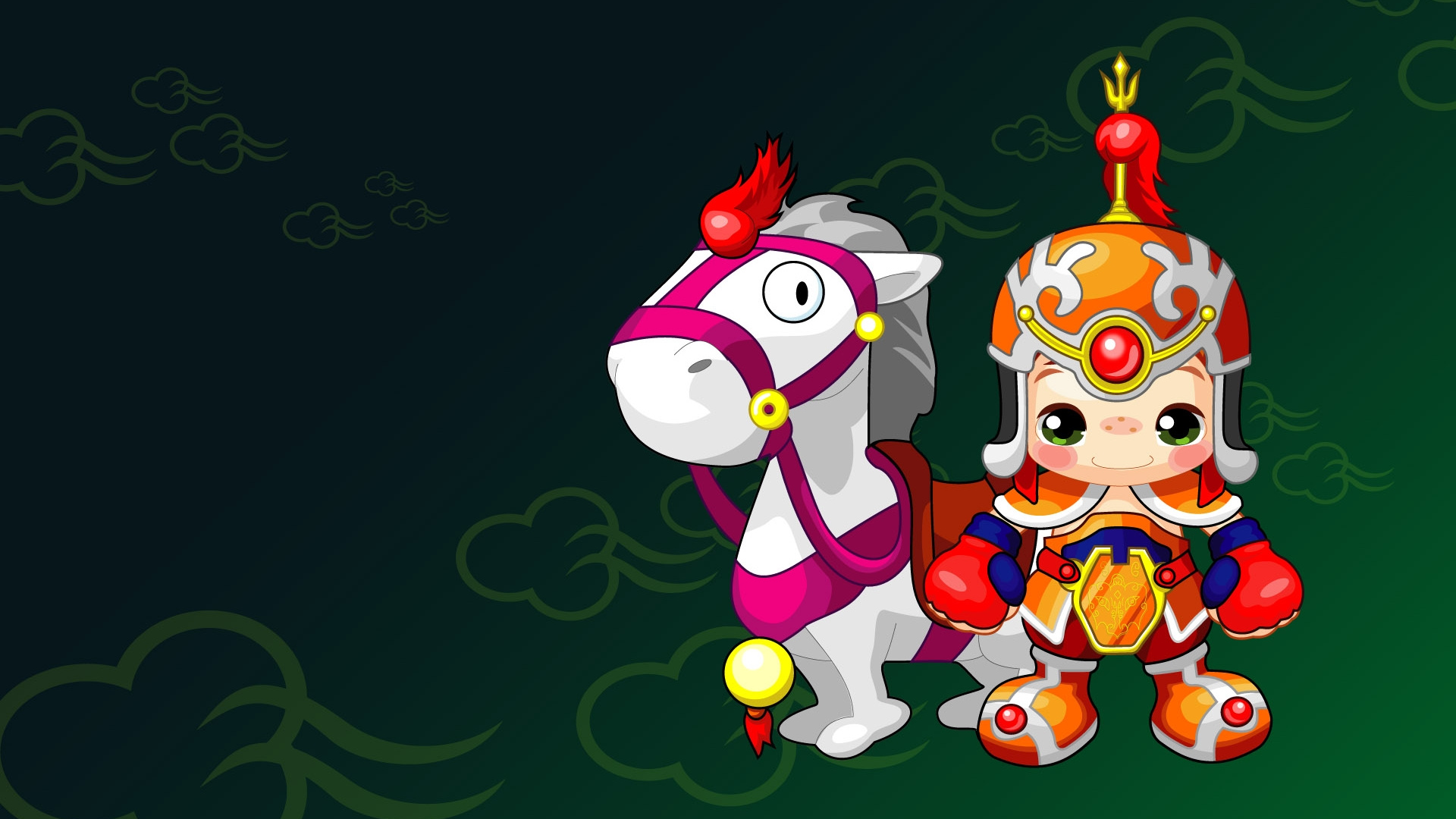 Обои иллюстрация, мультфильм, позвоночное животное, векторная графика, красный цвет в разрешении 1920x1080