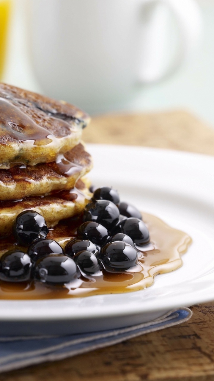 Обои блин, завтрак, Черника, пища, поздний завтрак в разрешении 720x1280