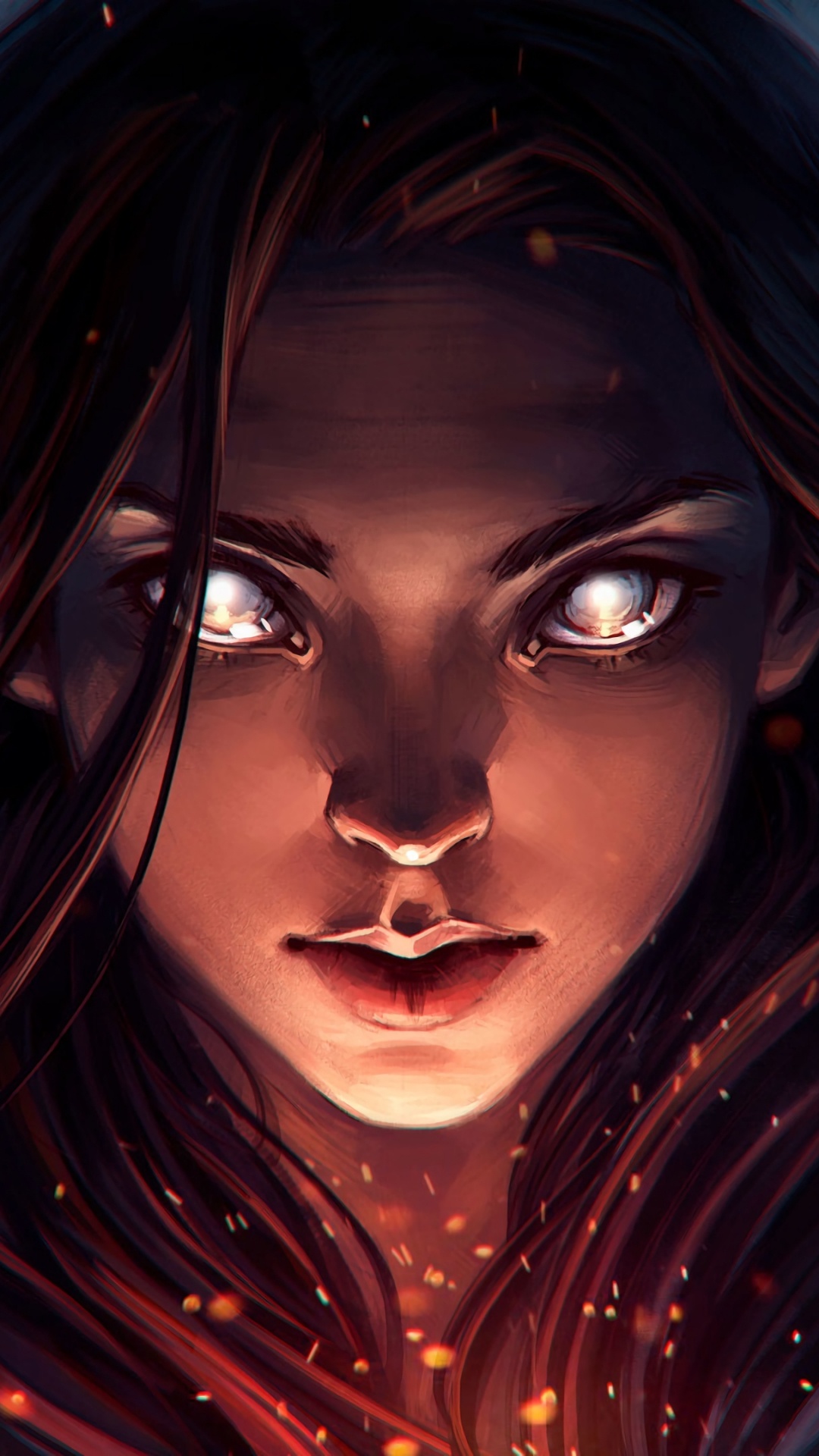 Обои лицо, красота, темнота, иллюстрация, глаз в разрешении 1080x1920