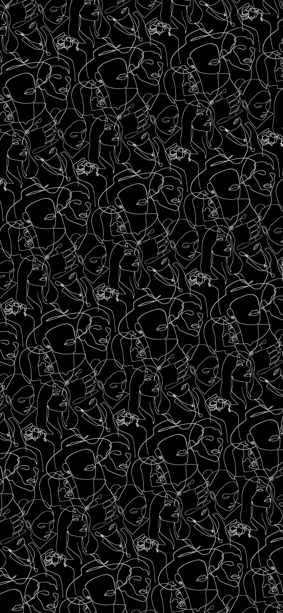 Обои визуальное искусство, черный и белый, дизайн, серый цвет, мотив в разрешении 1125x2436