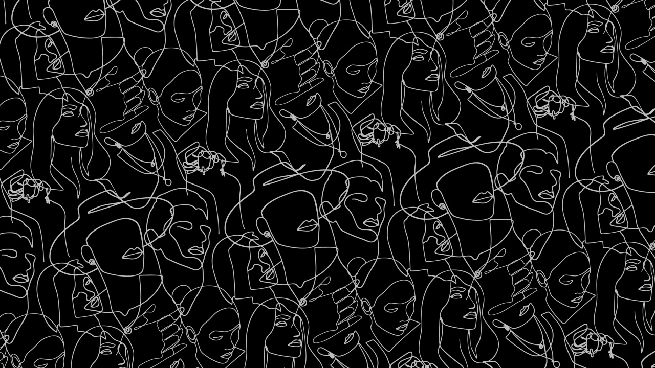 Обои визуальное искусство, черный и белый, дизайн, серый цвет, мотив в разрешении 1280x720