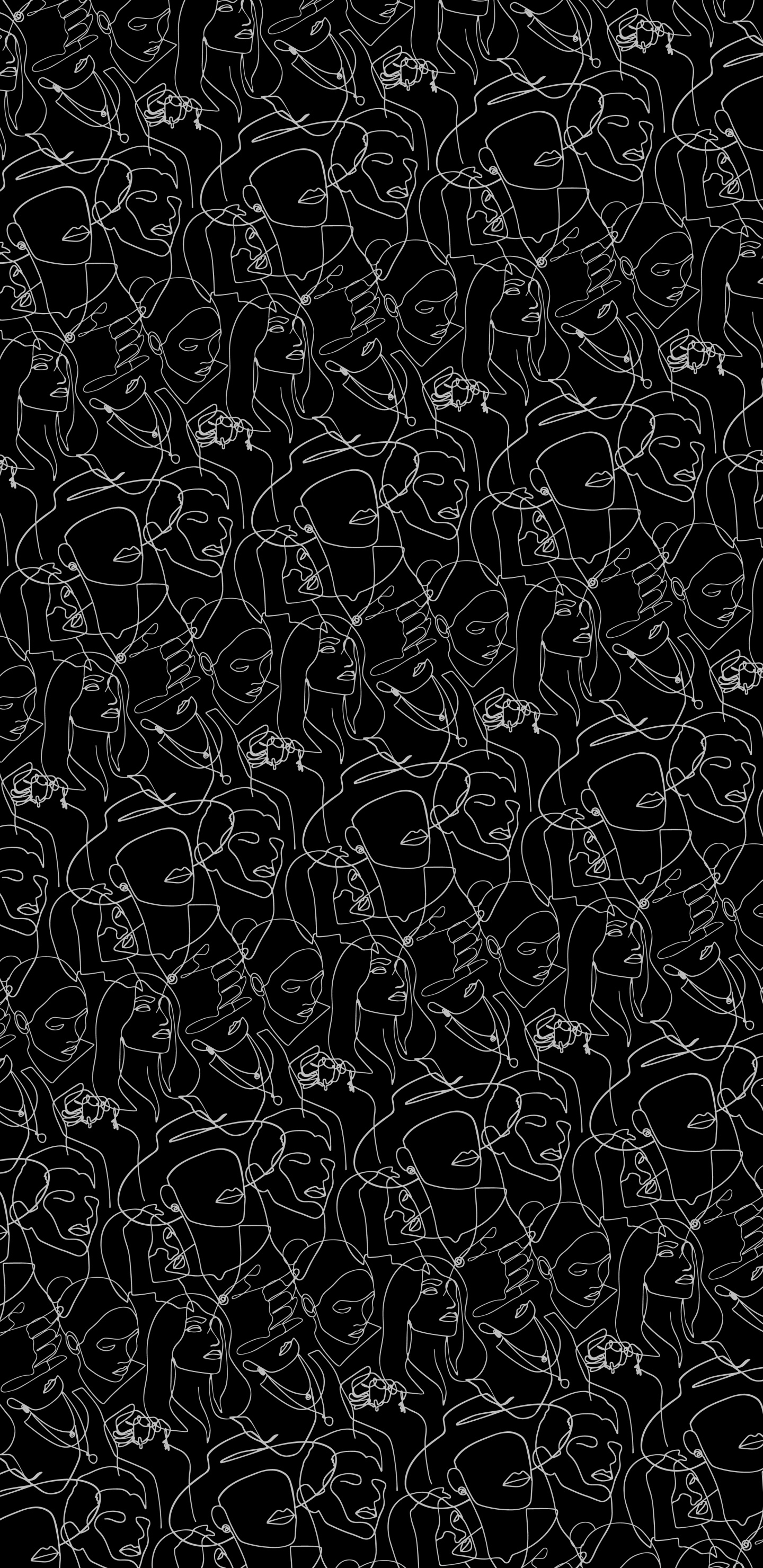 Обои визуальное искусство, черный и белый, дизайн, серый цвет, мотив в разрешении 1440x2960