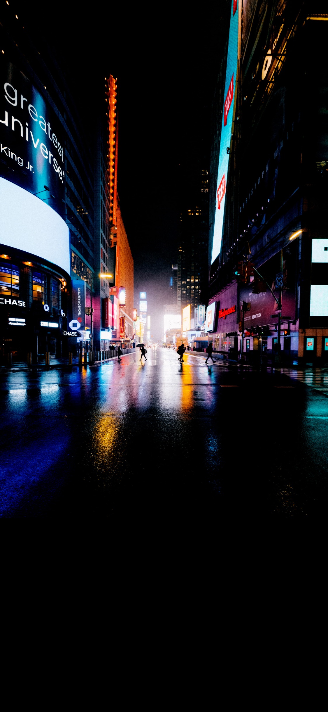 Обои город, амолед, неоновый ночной город, иллюстрация, арт в разрешении 1125x2436