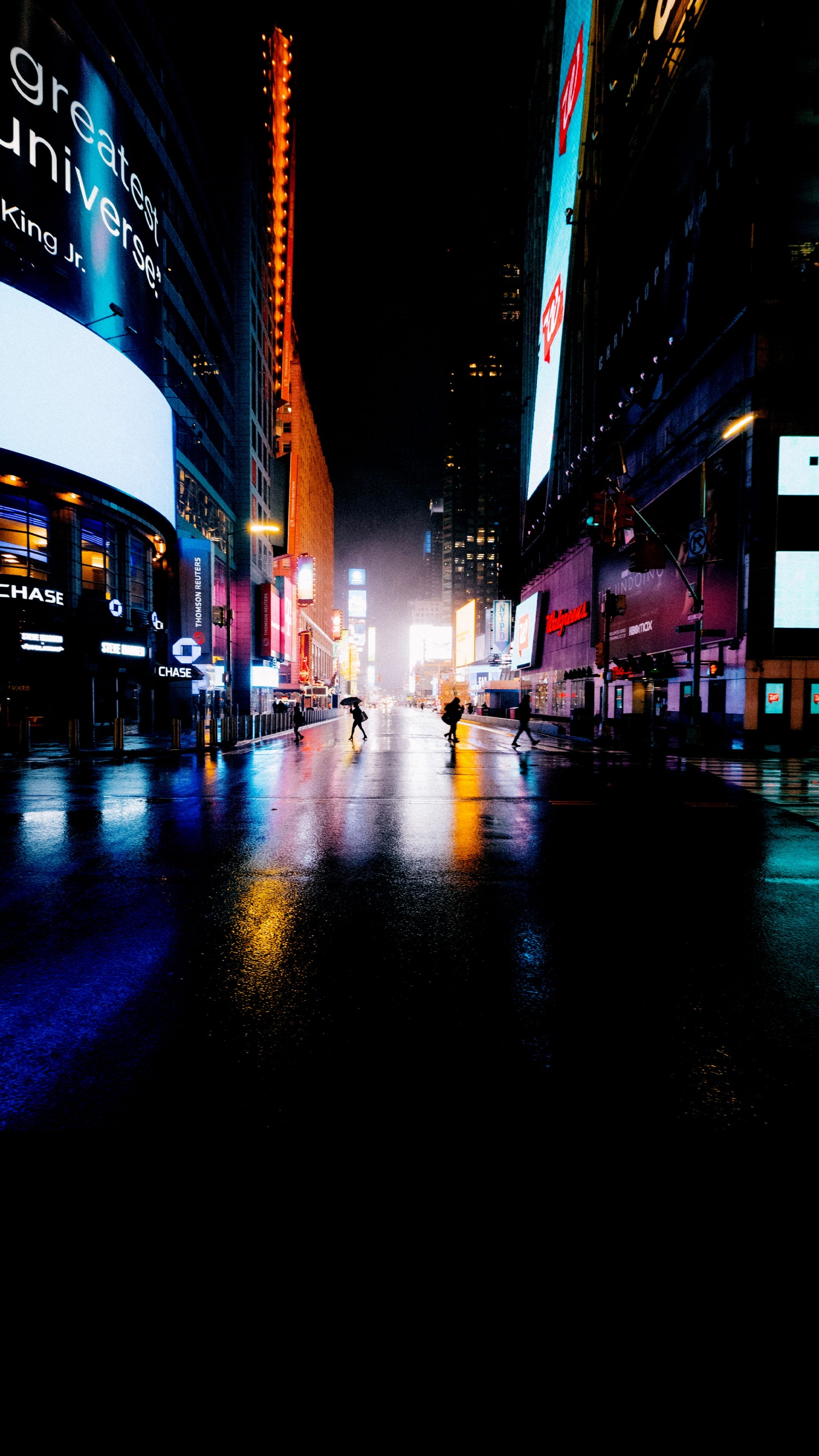 Обои город, амолед, неоновый ночной город, иллюстрация, арт в разрешении 1440x2560