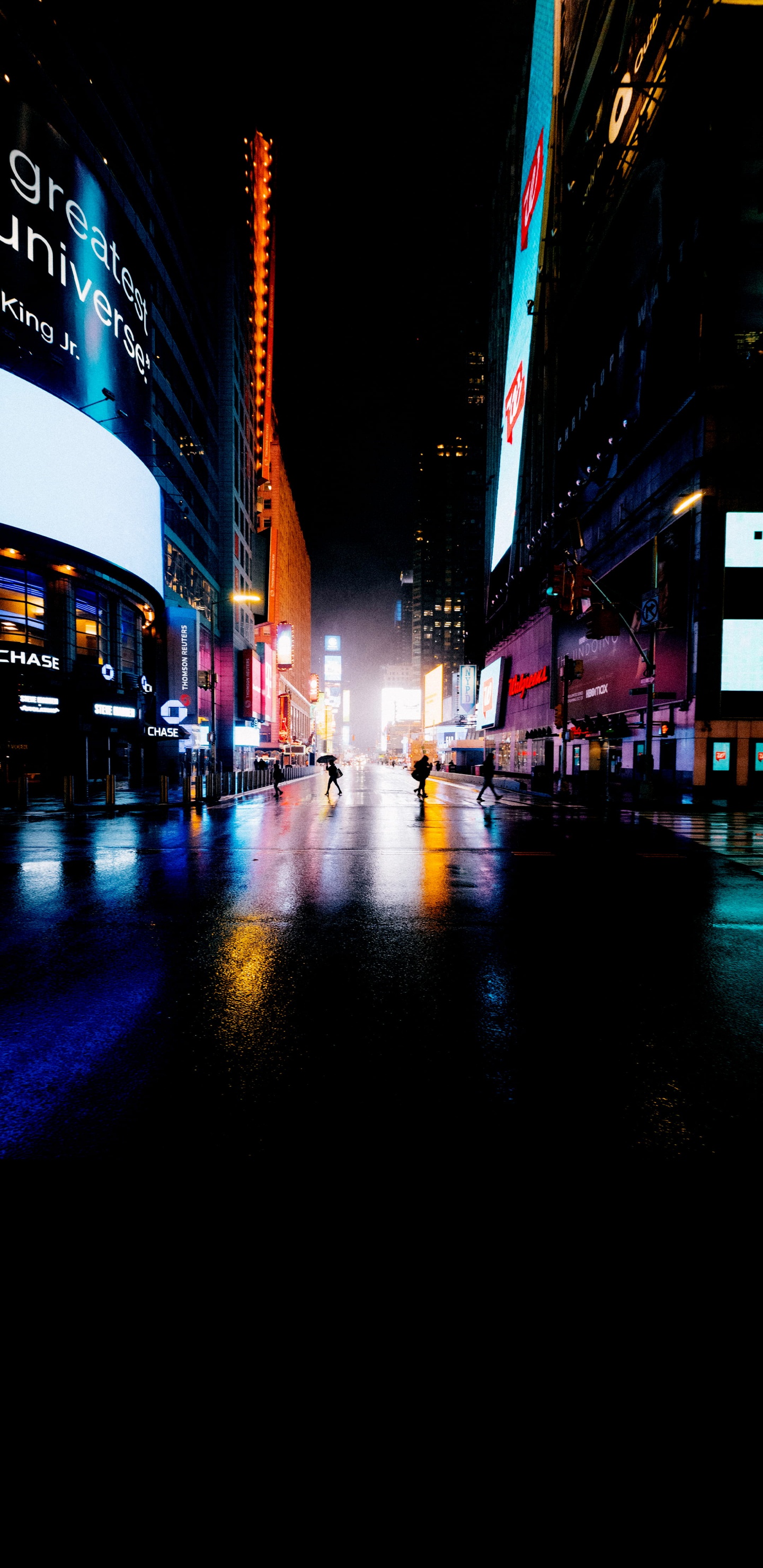 Обои город, амолед, неоновый ночной город, иллюстрация, арт в разрешении 1440x2960