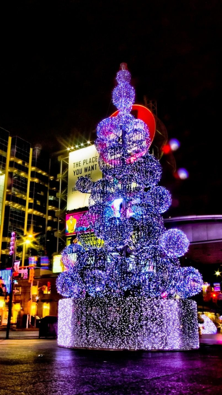 Обои ориентир, ночь, город, городской район, освещение в разрешении 750x1334